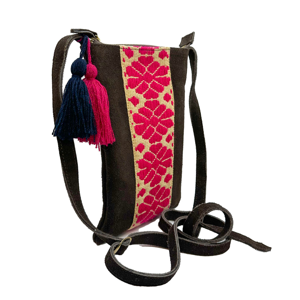 Crossbody Bordado a Mano "Angélica" – Rosa – Raízal