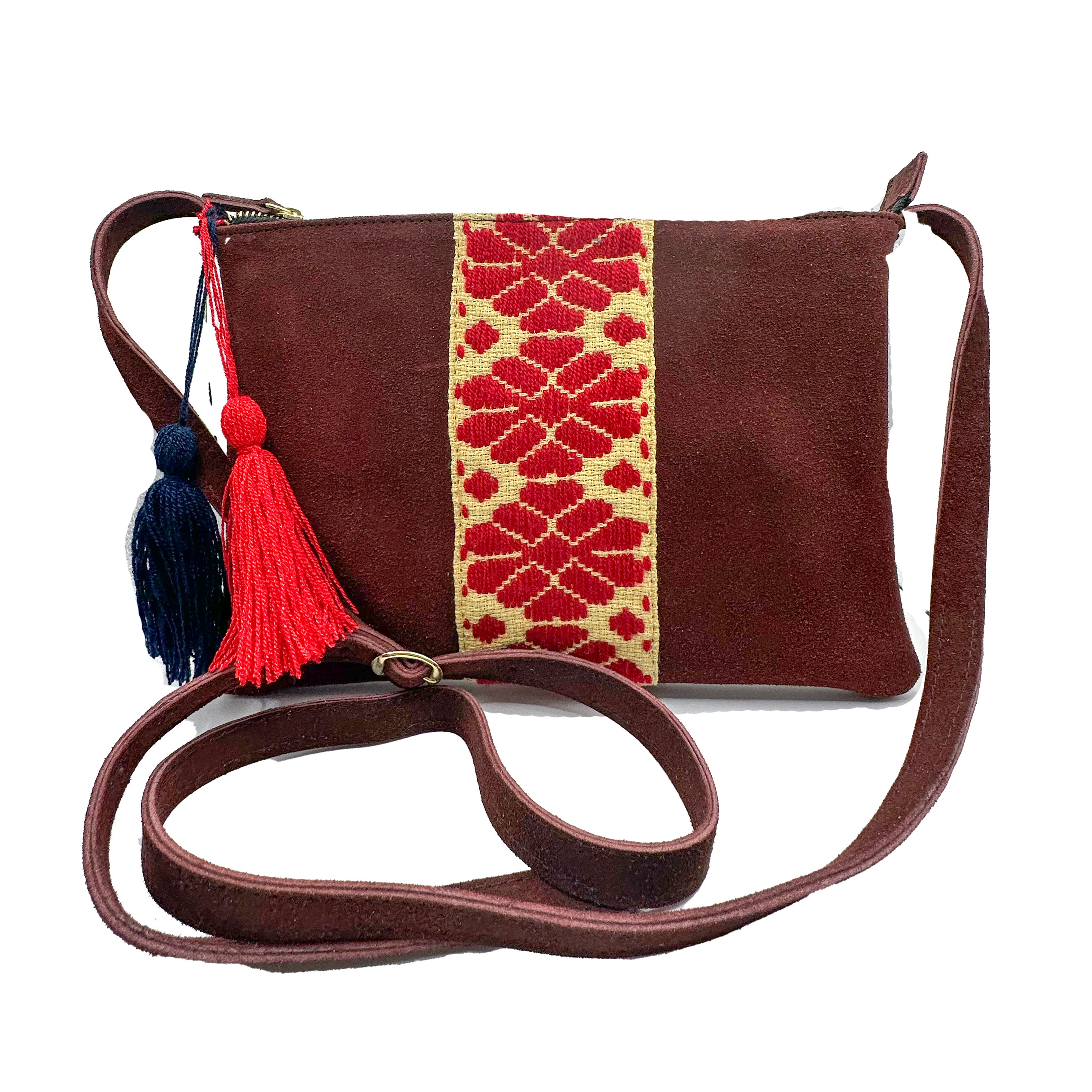 Crossbody Bordado a Mano "Vicenta" – Rojo – Raízal