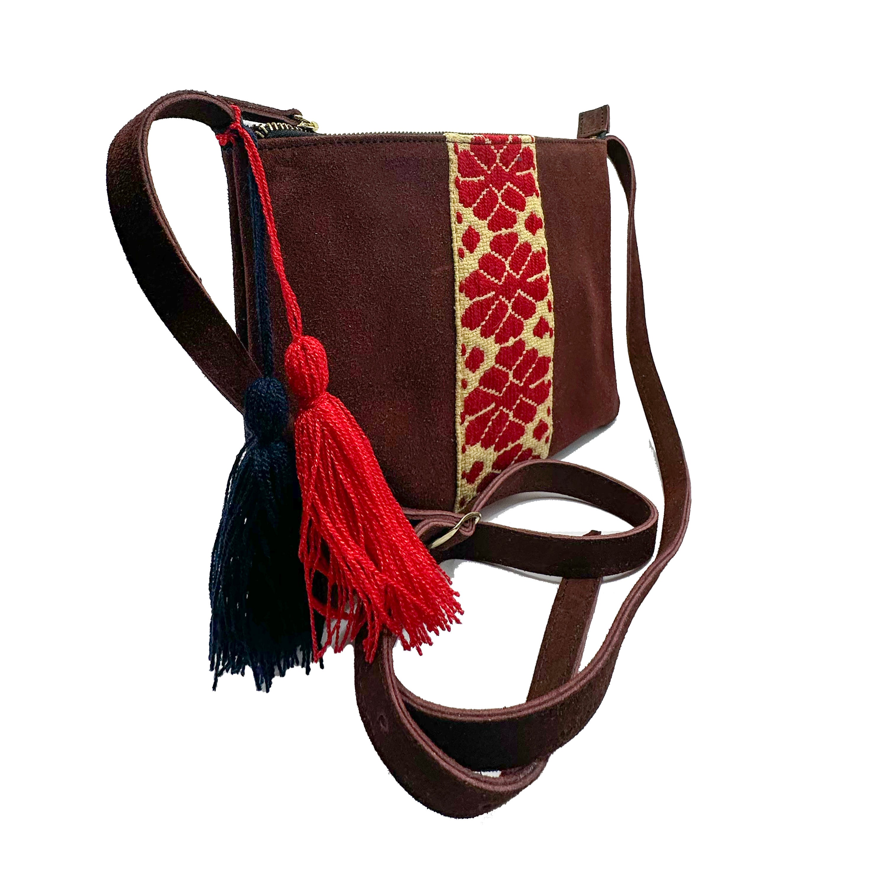 Crossbody Bordado a Mano "Vicenta" – Rojo – Raízal