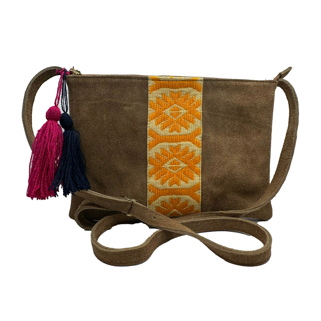 Crossbody Bordado a Mano "Vicenta" – Amarillo – Raízal