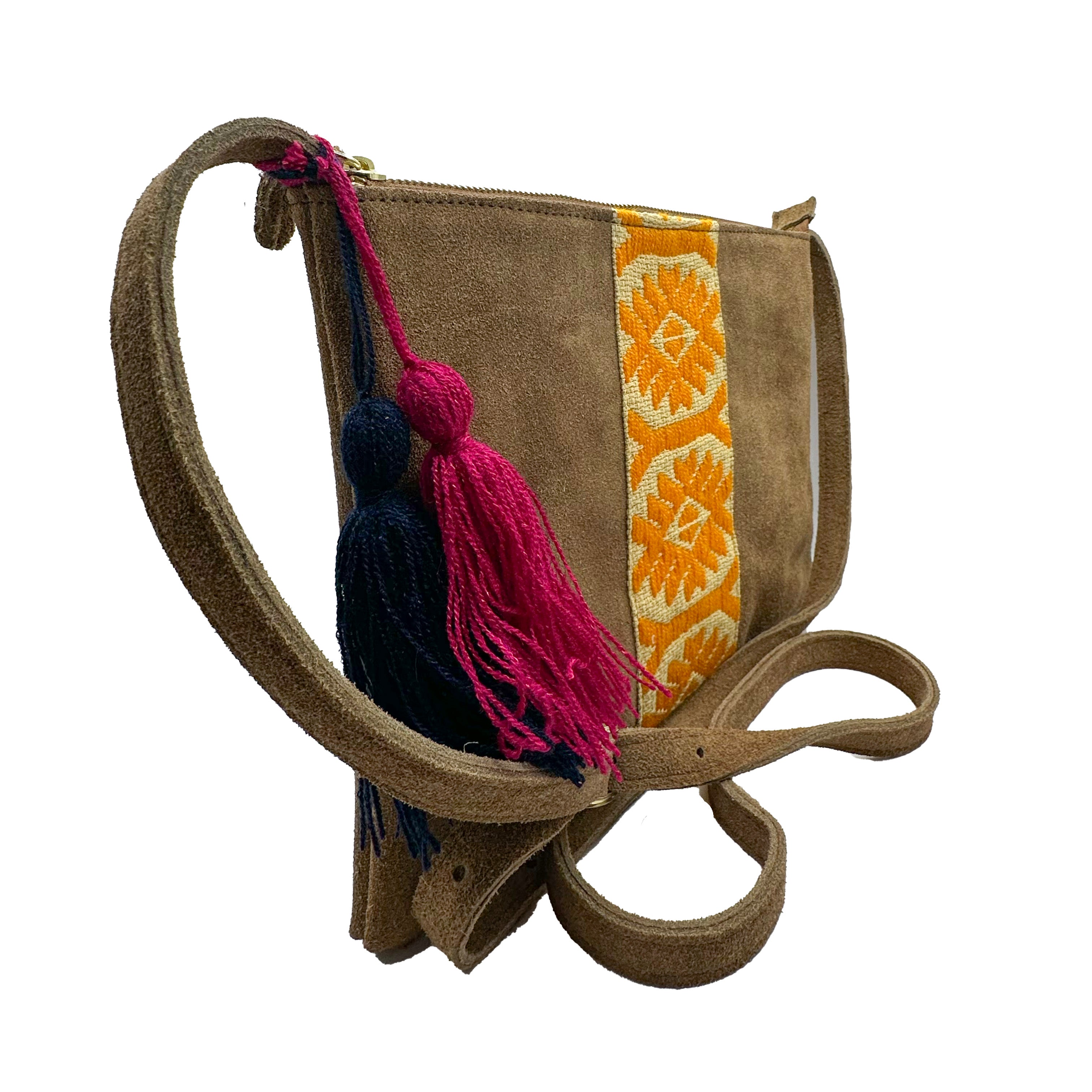 Crossbody Bordado a Mano "Vicenta" – Amarillo – Raízal
