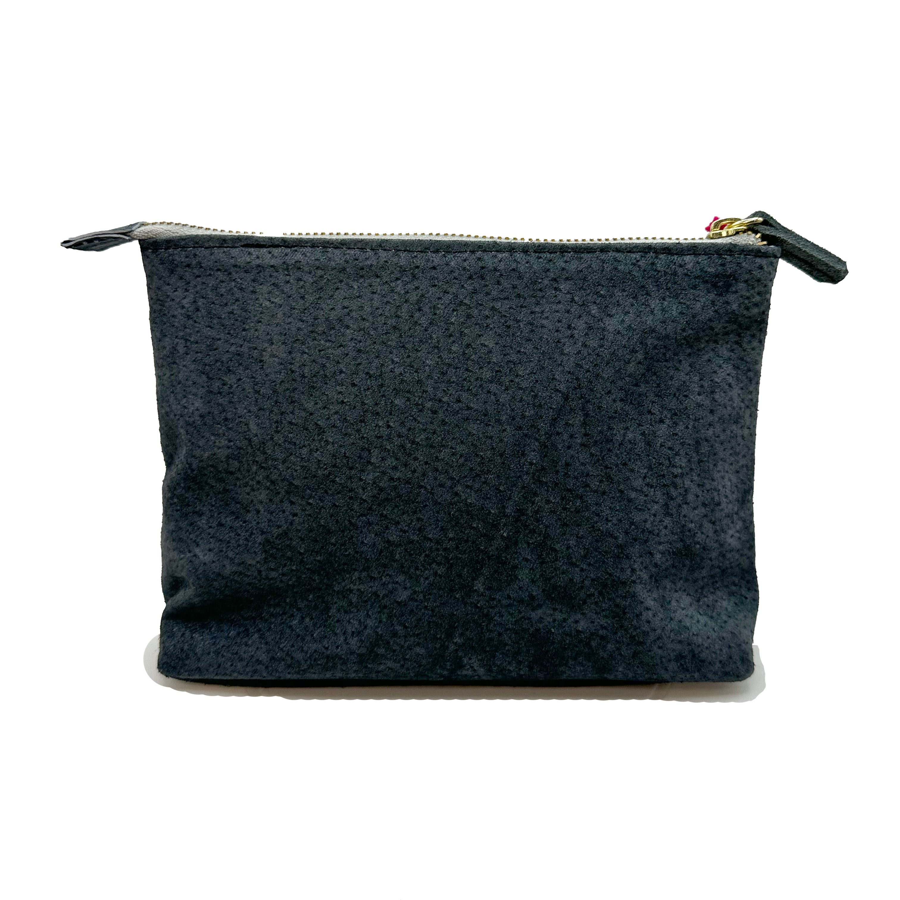 Cosmetiquera Bordado a mano "Cecilia" – Gris – Raízal