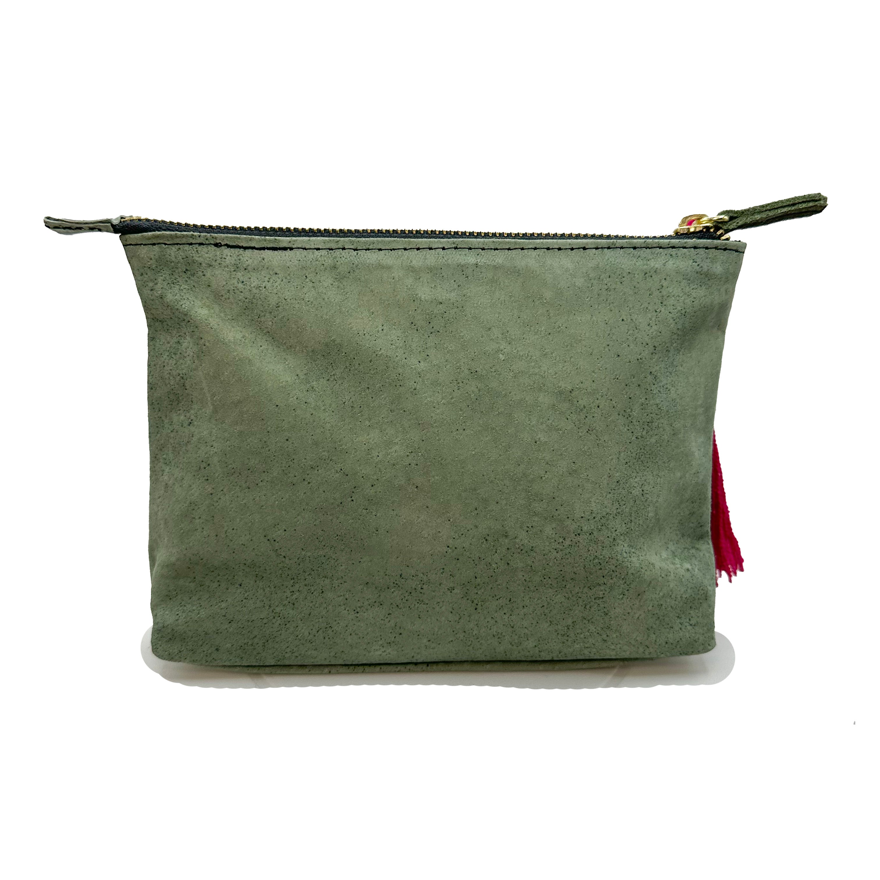 Cosmetiquera Bordado a mano "Cecilia" – Verde – Raízal