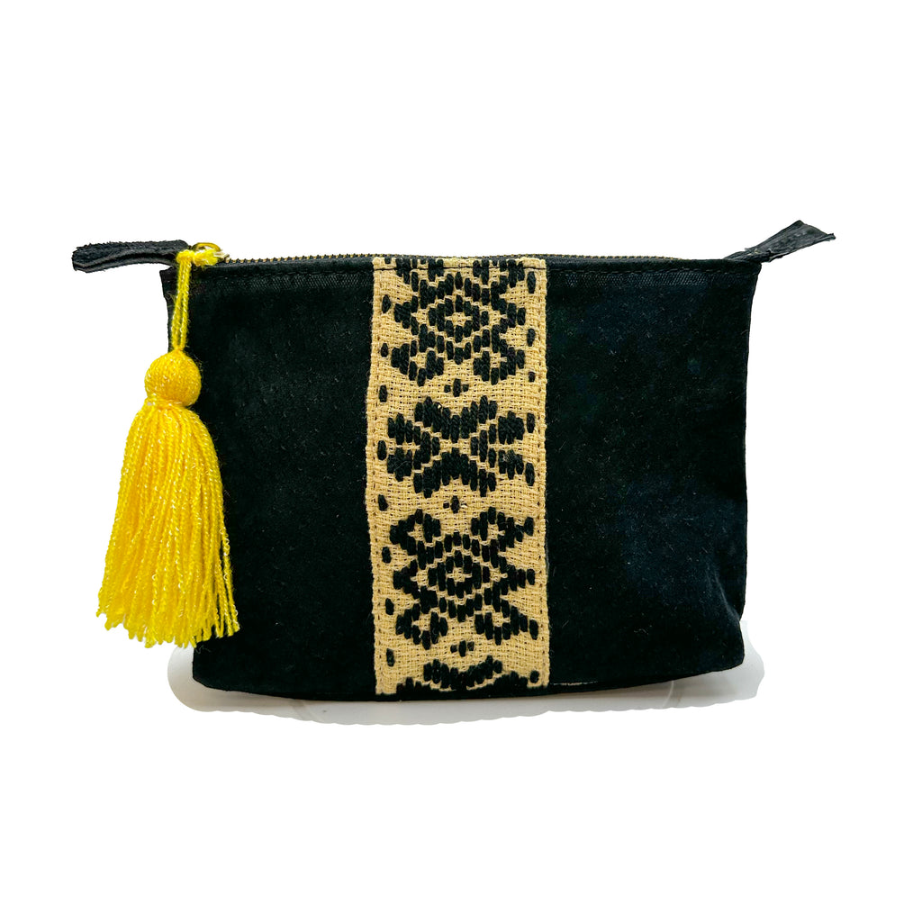Cosmetiquera Bordado a mano "Cecilia" – Negro – Raízal