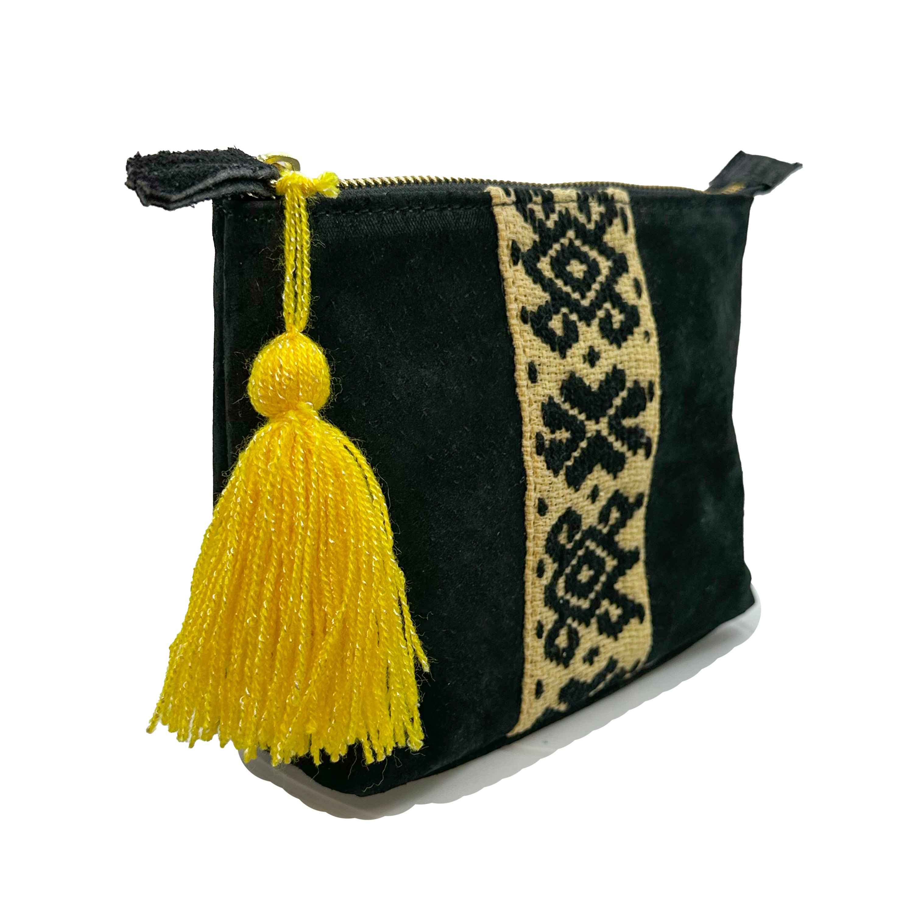 Cosmetiquera Bordado a mano "Cecilia" – Negro – Raízal