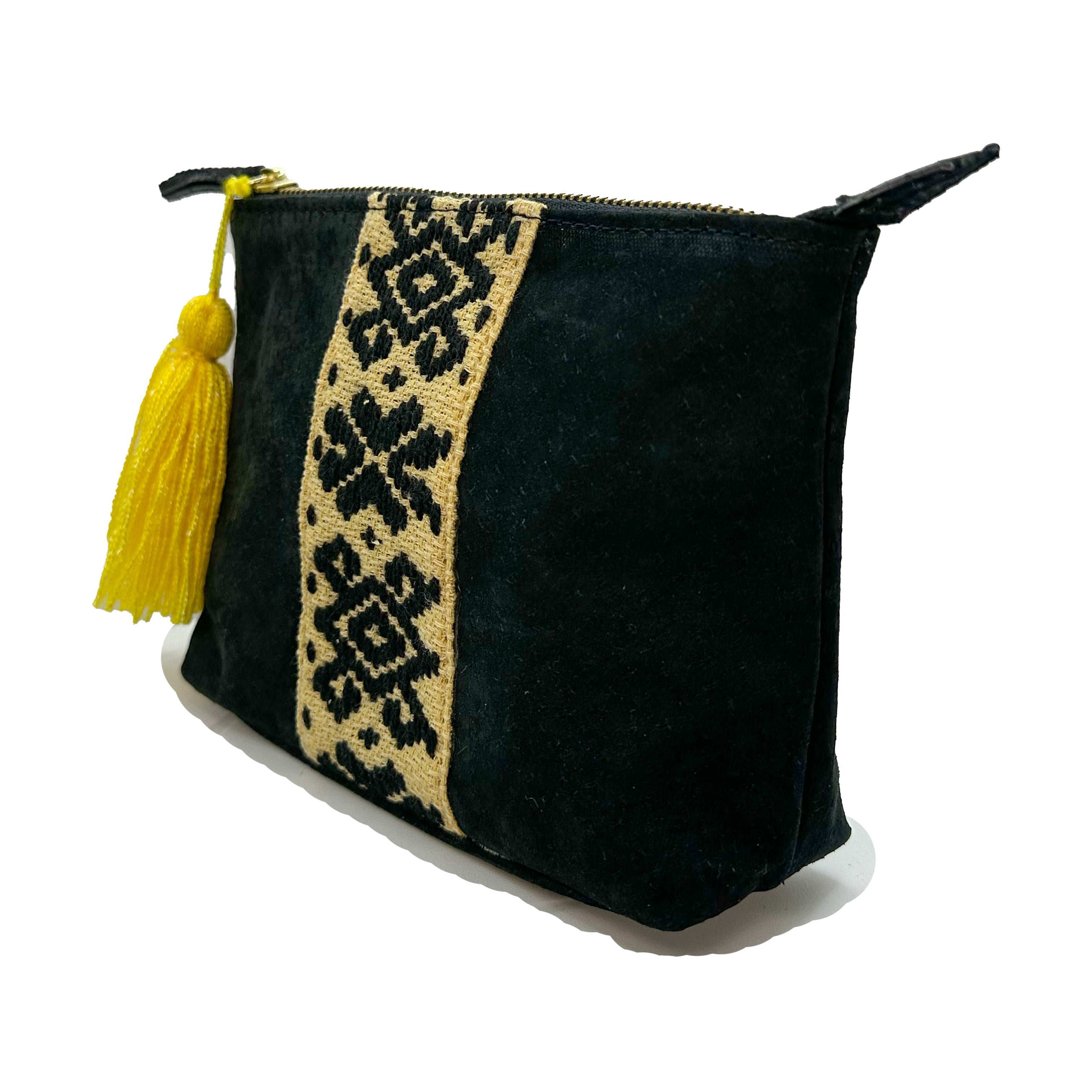 Cosmetiquera Bordado a mano "Cecilia" – Negro – Raízal