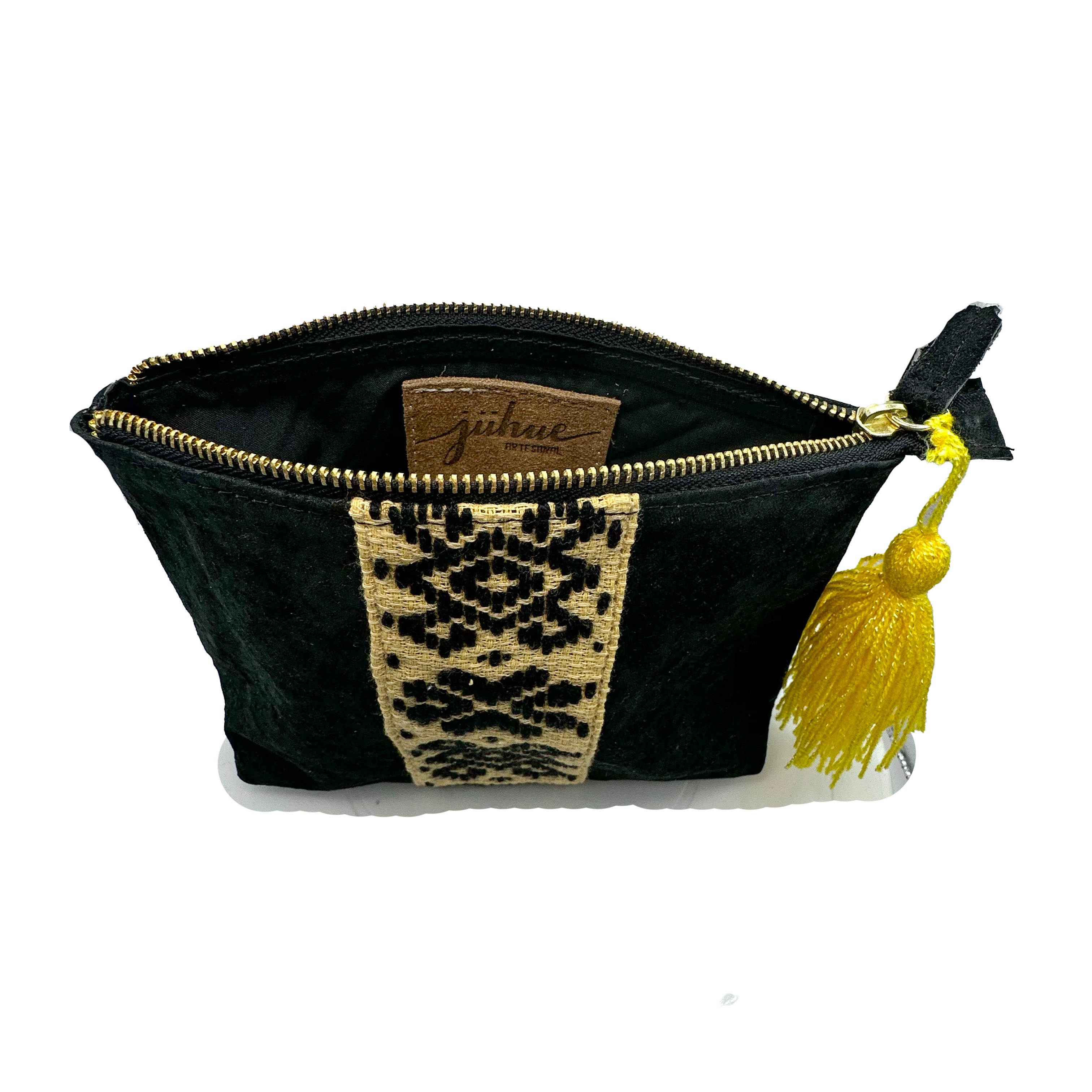 Cosmetiquera Bordado a mano "Cecilia" – Negro – Raízal