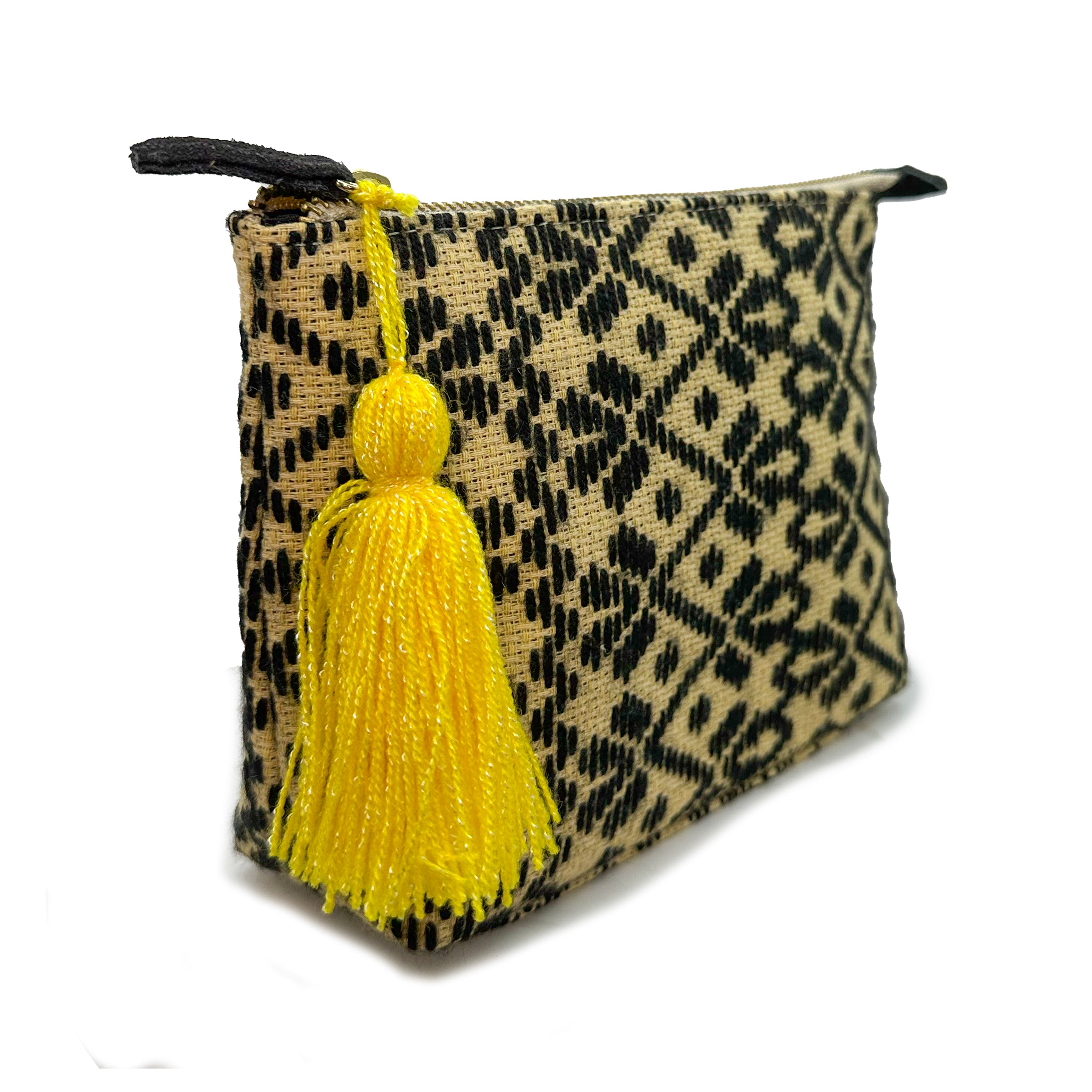 Cosmetiquera Bordado a mano "Cecilia" – Negro – Raízal