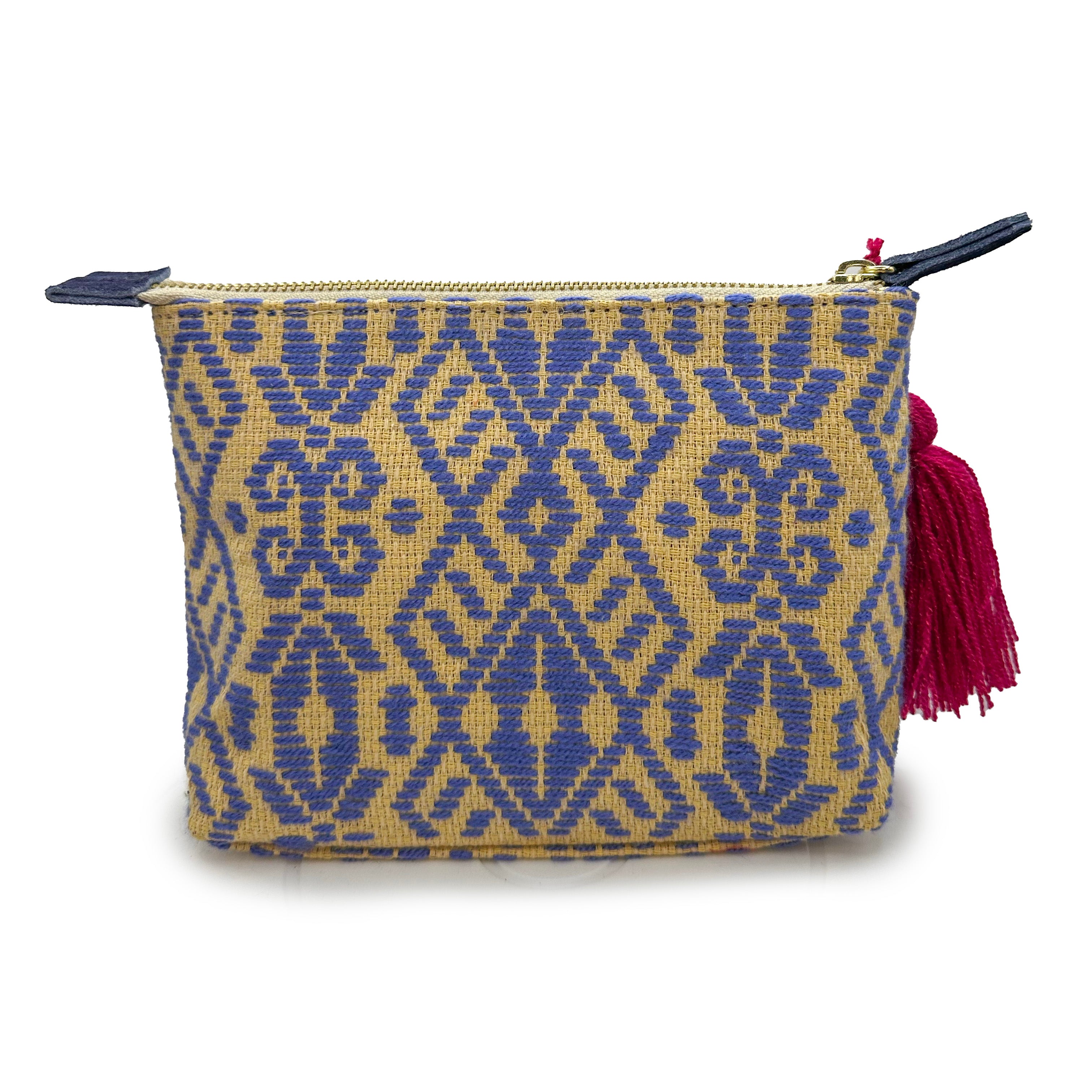 Cosmetiquera Bordado a mano "Cecilia" – Azul – Raízal