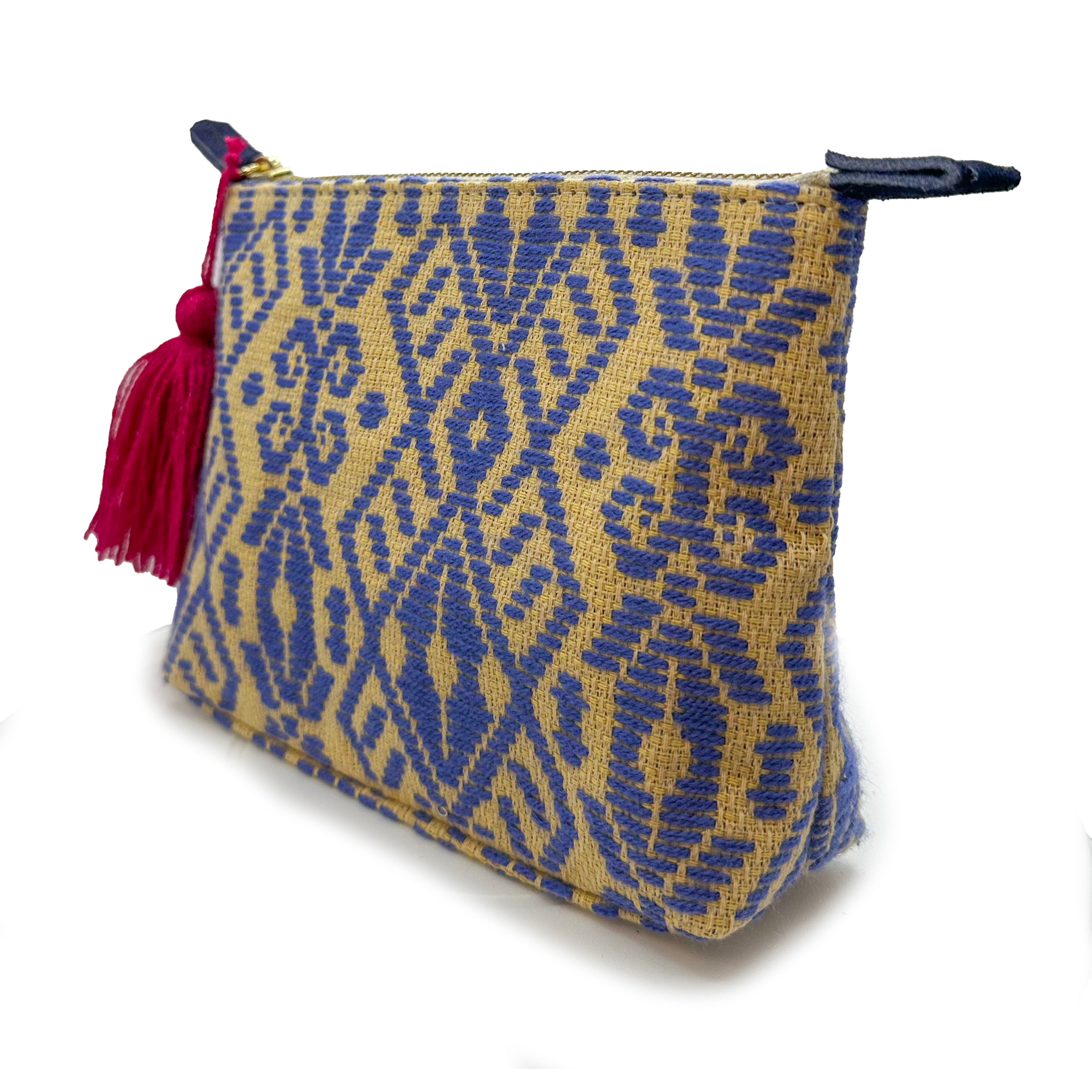 Cosmetiquera Bordado a mano "Cecilia" – Azul – Raízal
