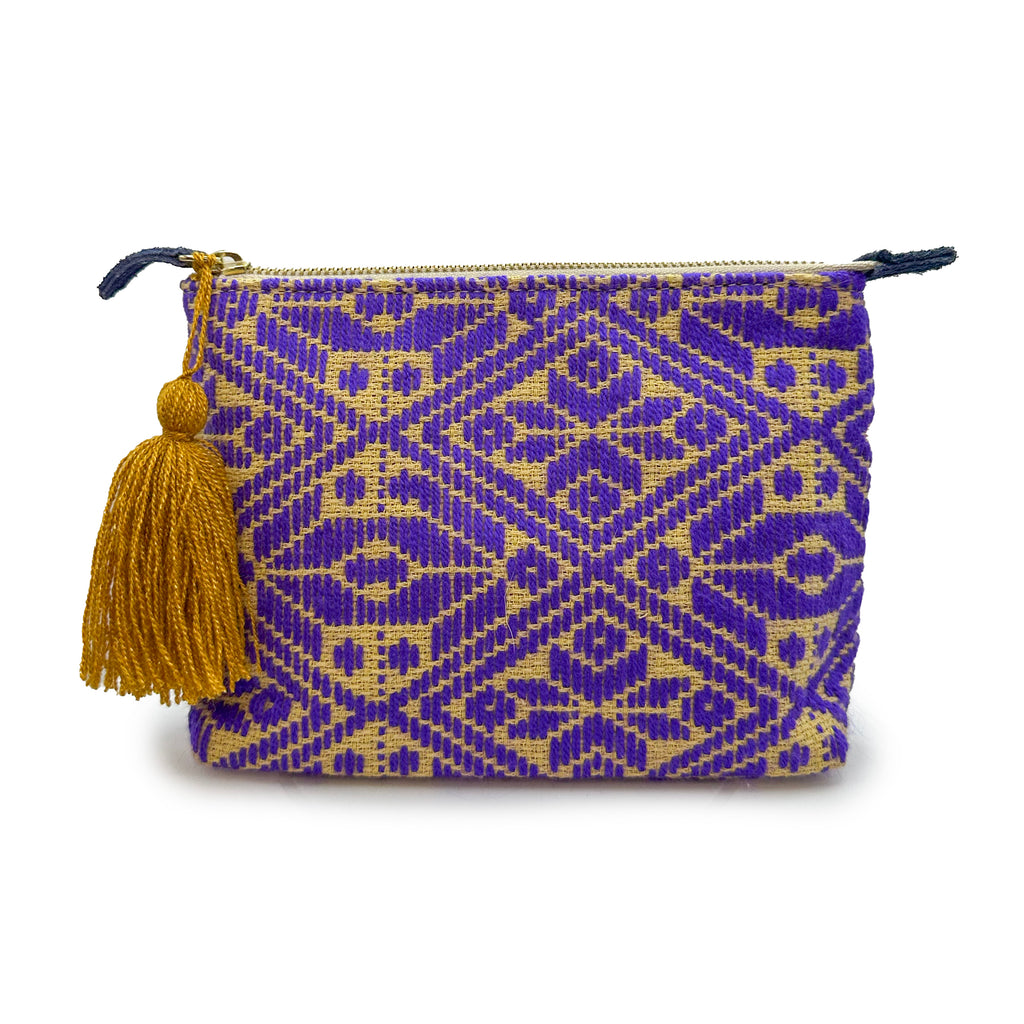 Cosmetiquera Bordado a mano "Cecilia" – Morado – Raízal