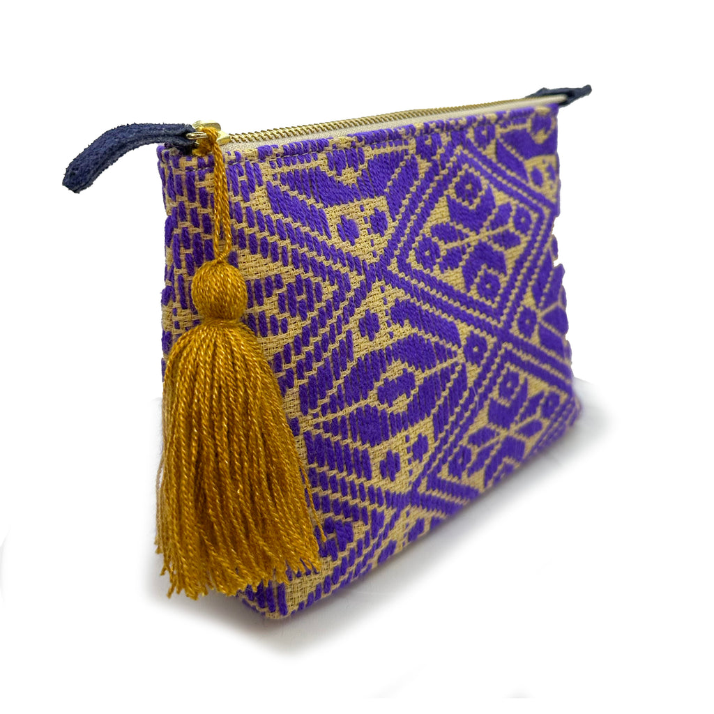 Cosmetiquera Bordado a mano "Cecilia" – Morado – Raízal