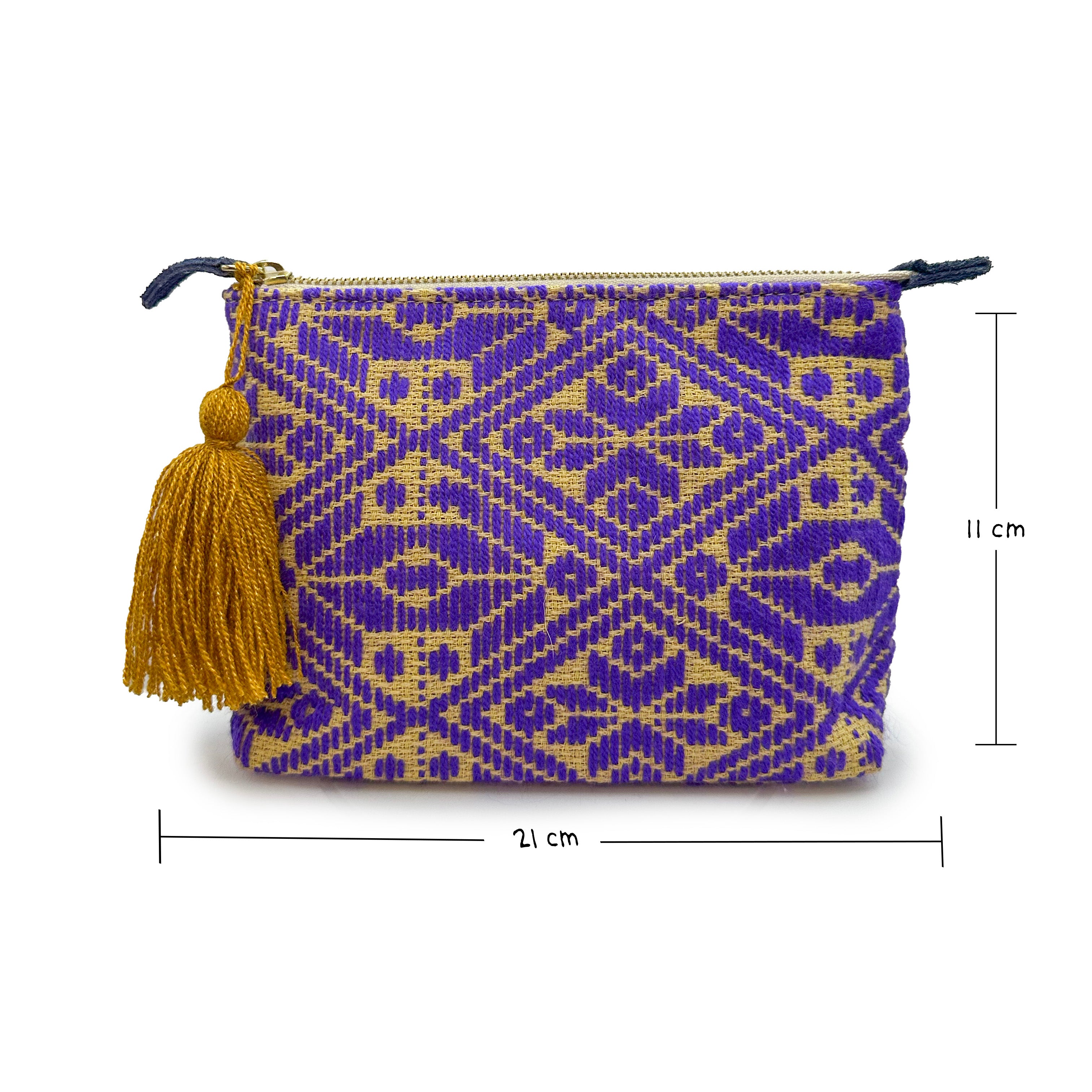 Cosmetiquera Bordado a mano "Cecilia" – Morado – Raízal