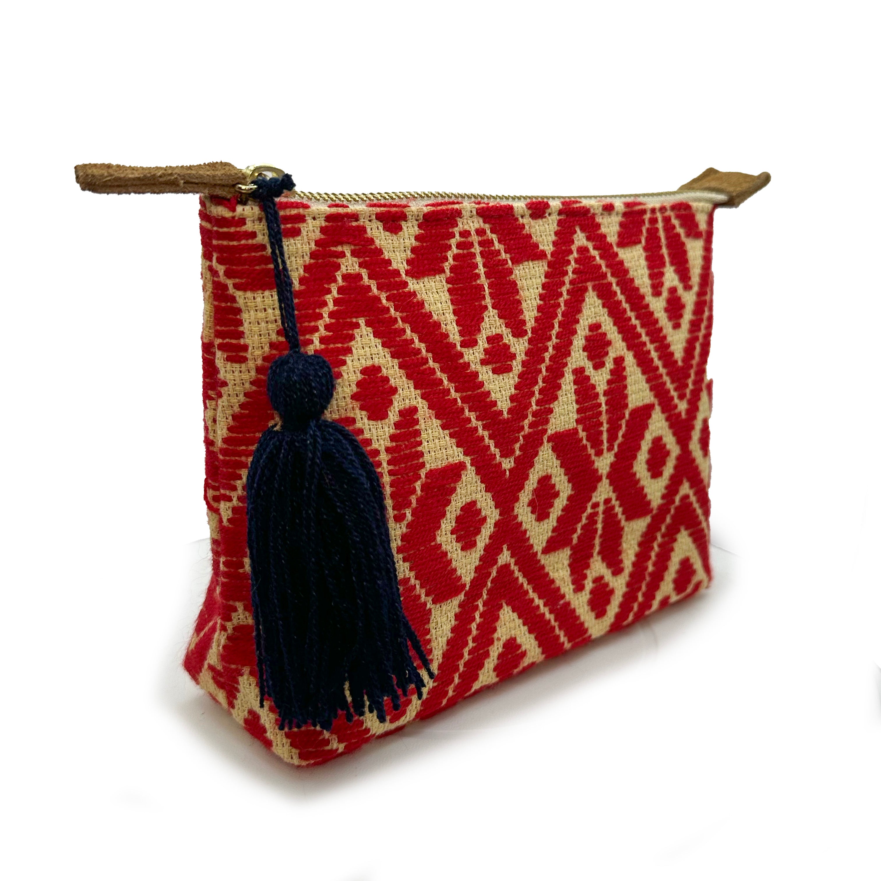 Cosmetiquera Bordado a mano "Cecilia" – Roja – Raízal