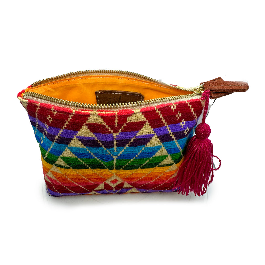 Cosmetiquera Bordado a mano "Cecilia" – Multicolor – Raízal