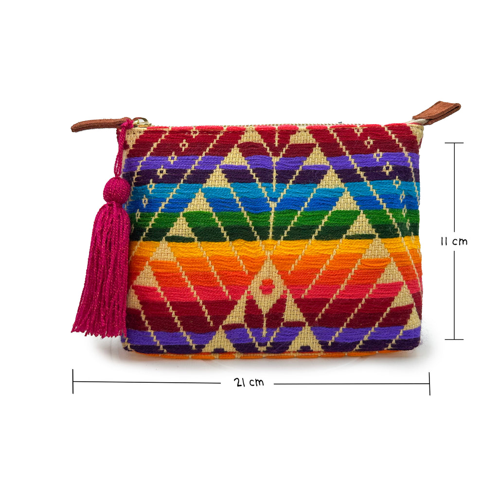 Cosmetiquera Bordado a mano "Cecilia" – Multicolor – Raízal