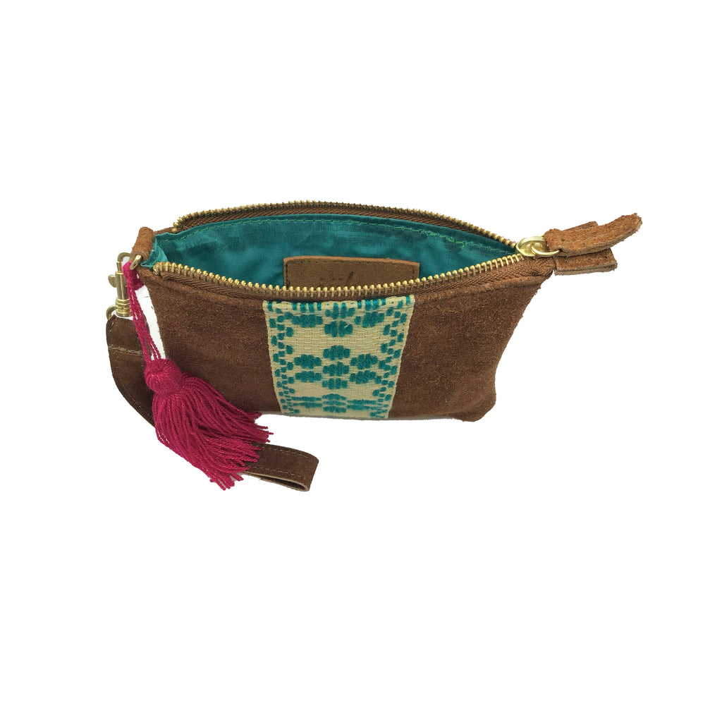 Muñequera Bordado a Mano "Rosario" – Verde – Raízal