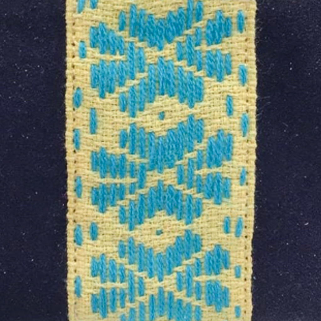 Muñequera Bordado a Mano "Rosario" – Azul – Raízal
