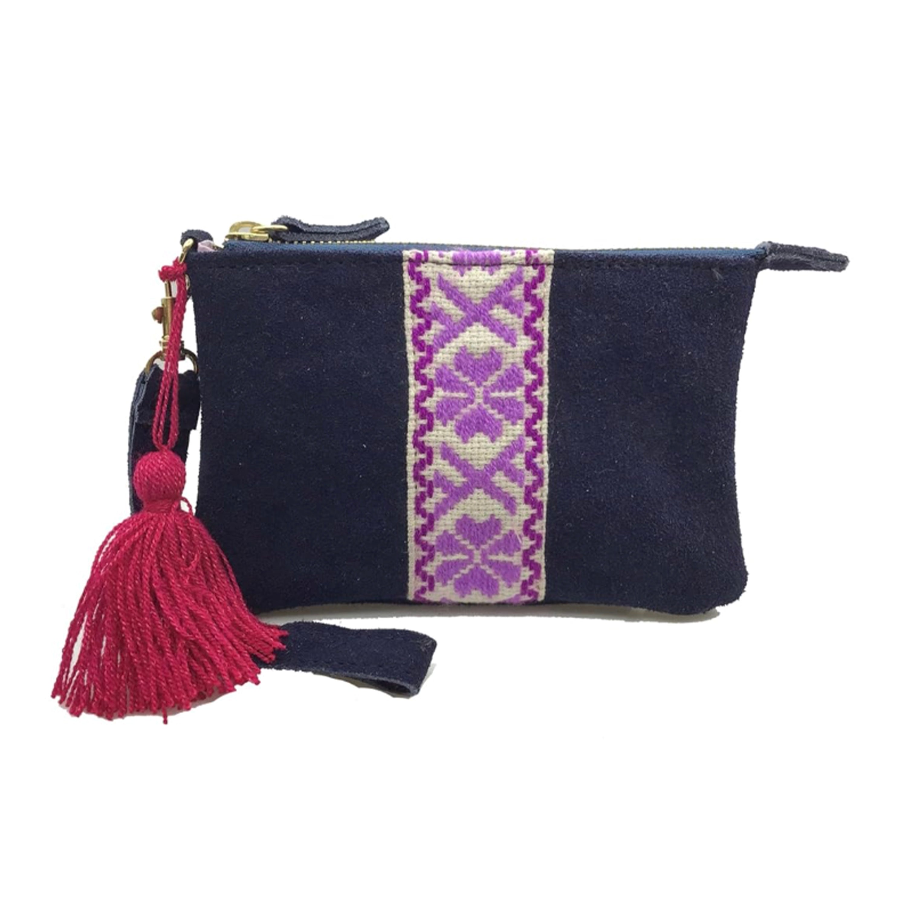 Muñequera Bordado a Mano "Rosario" – Morado – Raízal