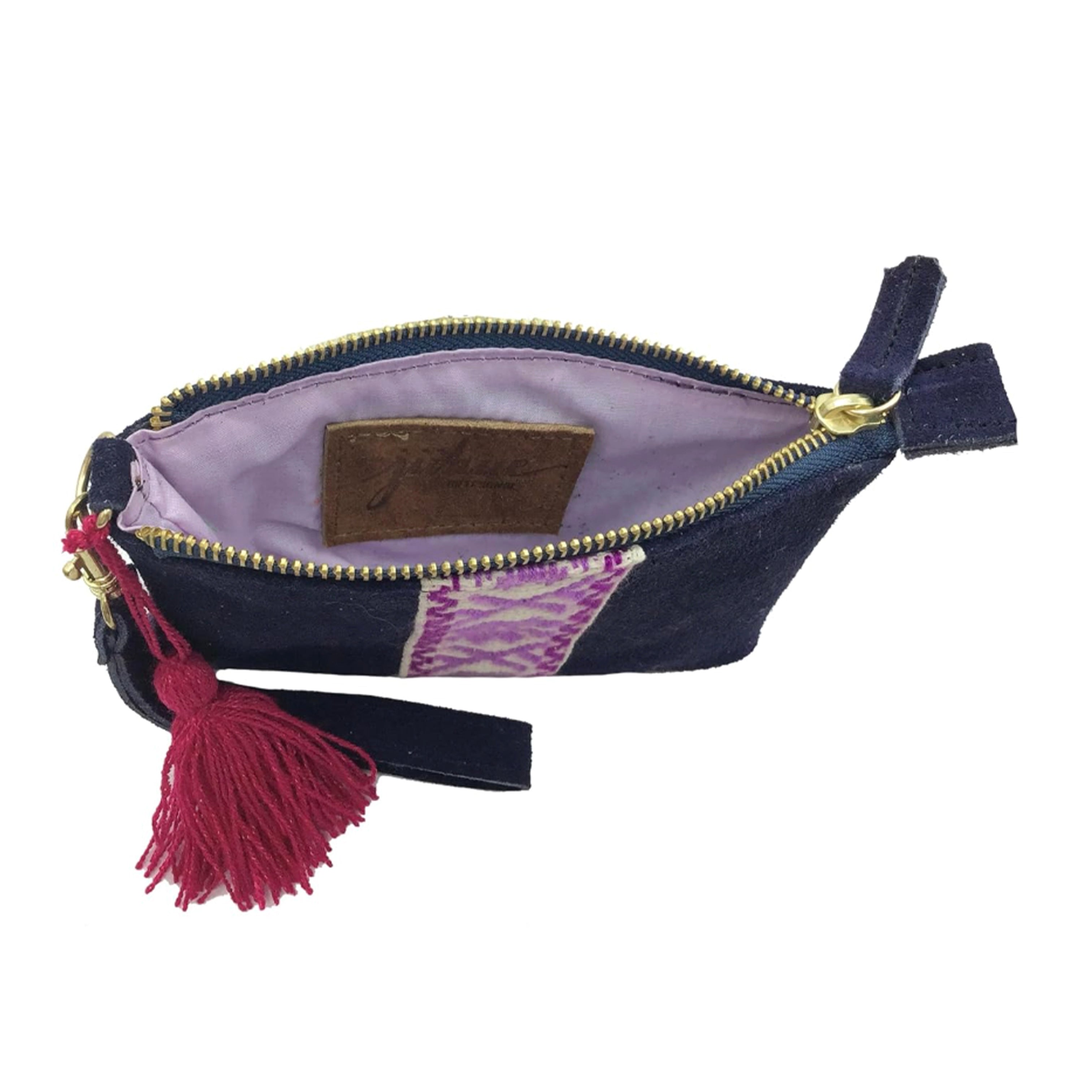 Muñequera Bordado a Mano "Rosario" – Morado – Raízal