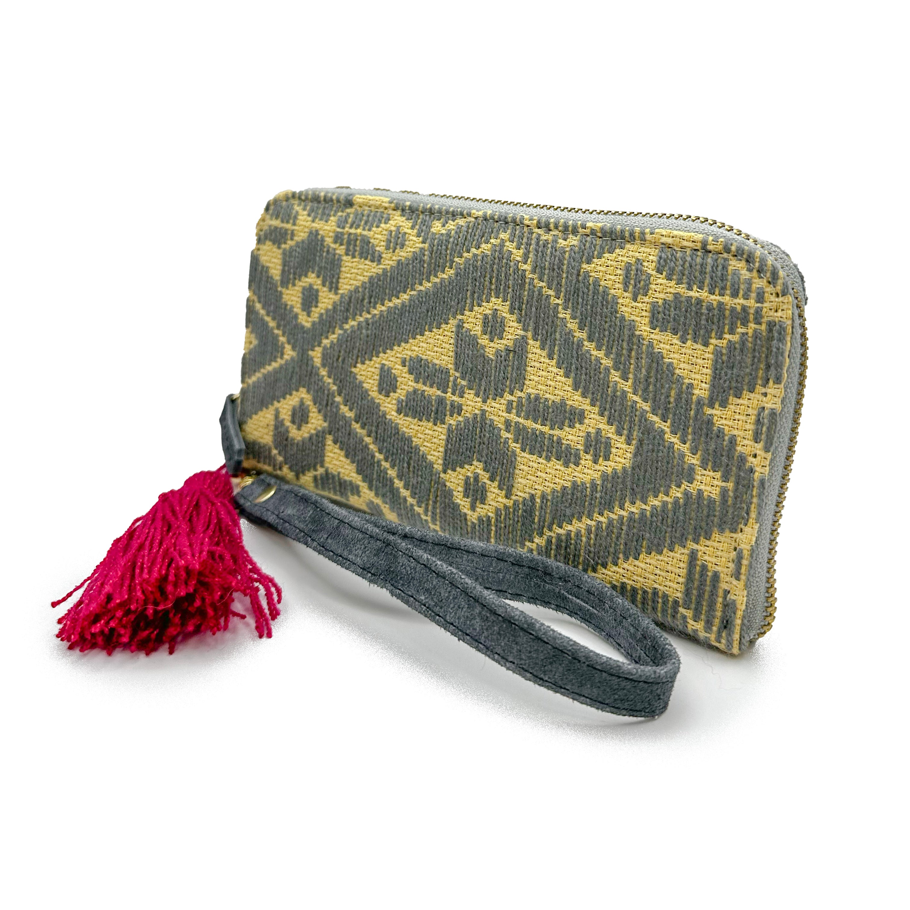 Cartera Bordado a mano "Magdalena" – Gris – Raízal