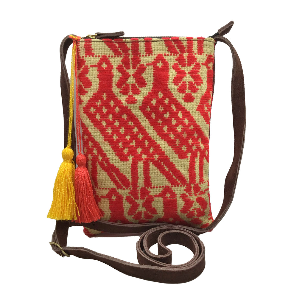 Crossbody Bordado a Mano "Angélica" – Rojo – Raízal