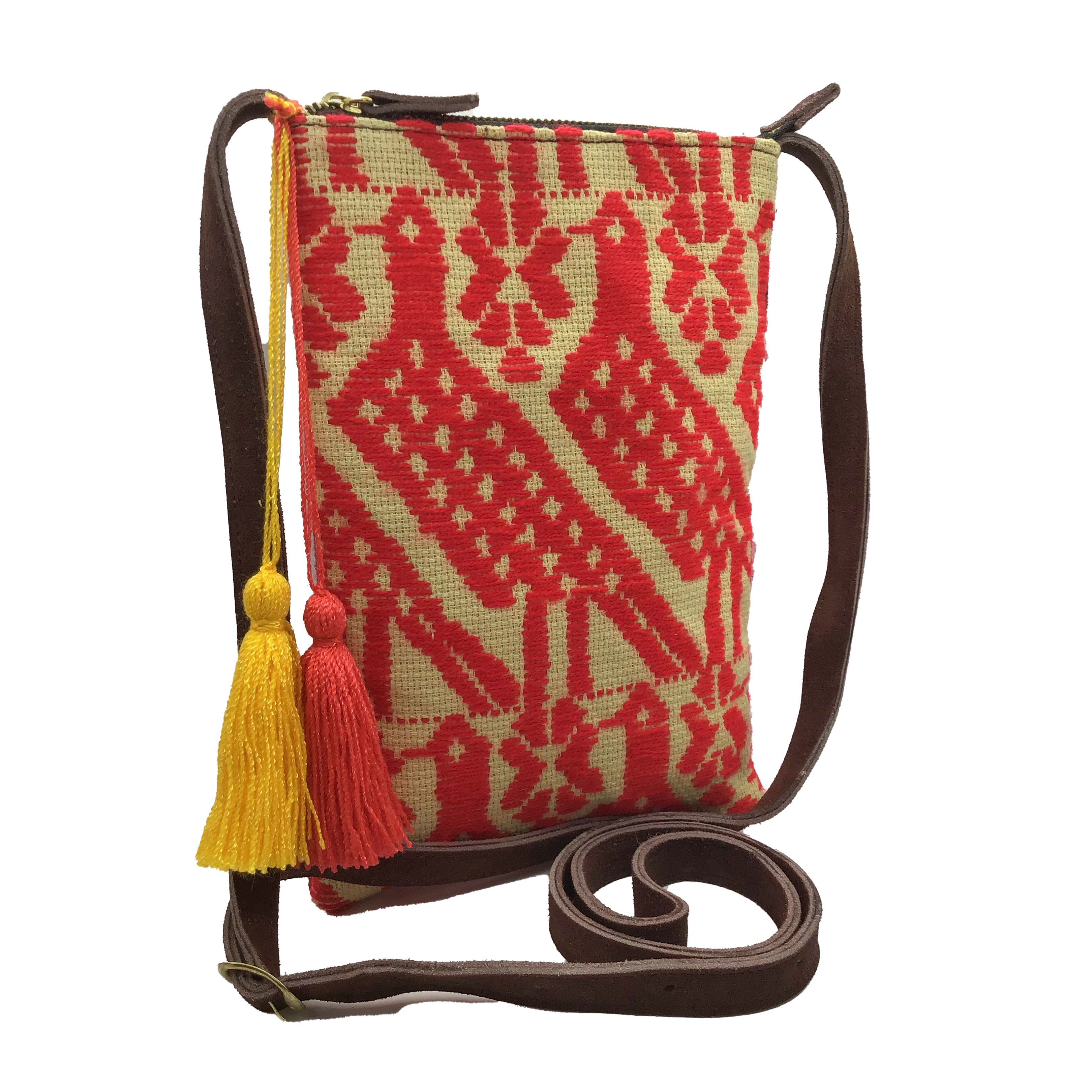 Crossbody Bordado a Mano "Angélica" – Rojo – Raízal