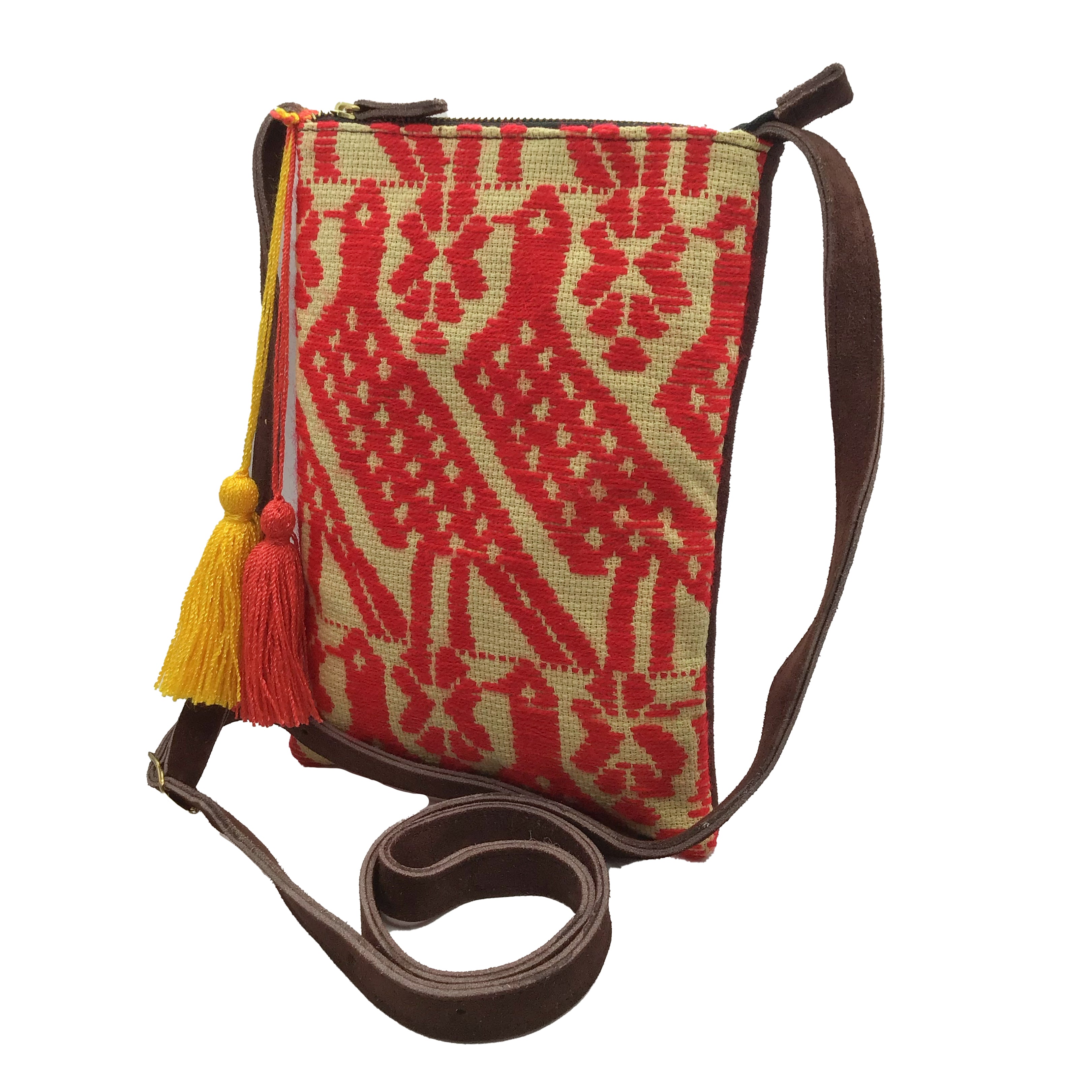 Crossbody Bordado a Mano "Angélica" – Rojo – Raízal