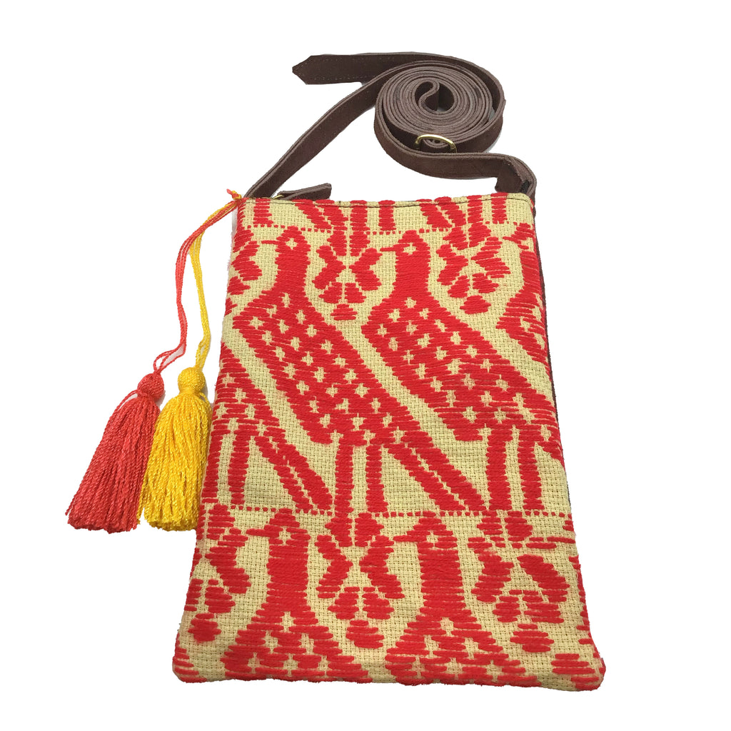 Crossbody Bordado a Mano "Angélica" – Rojo – Raízal