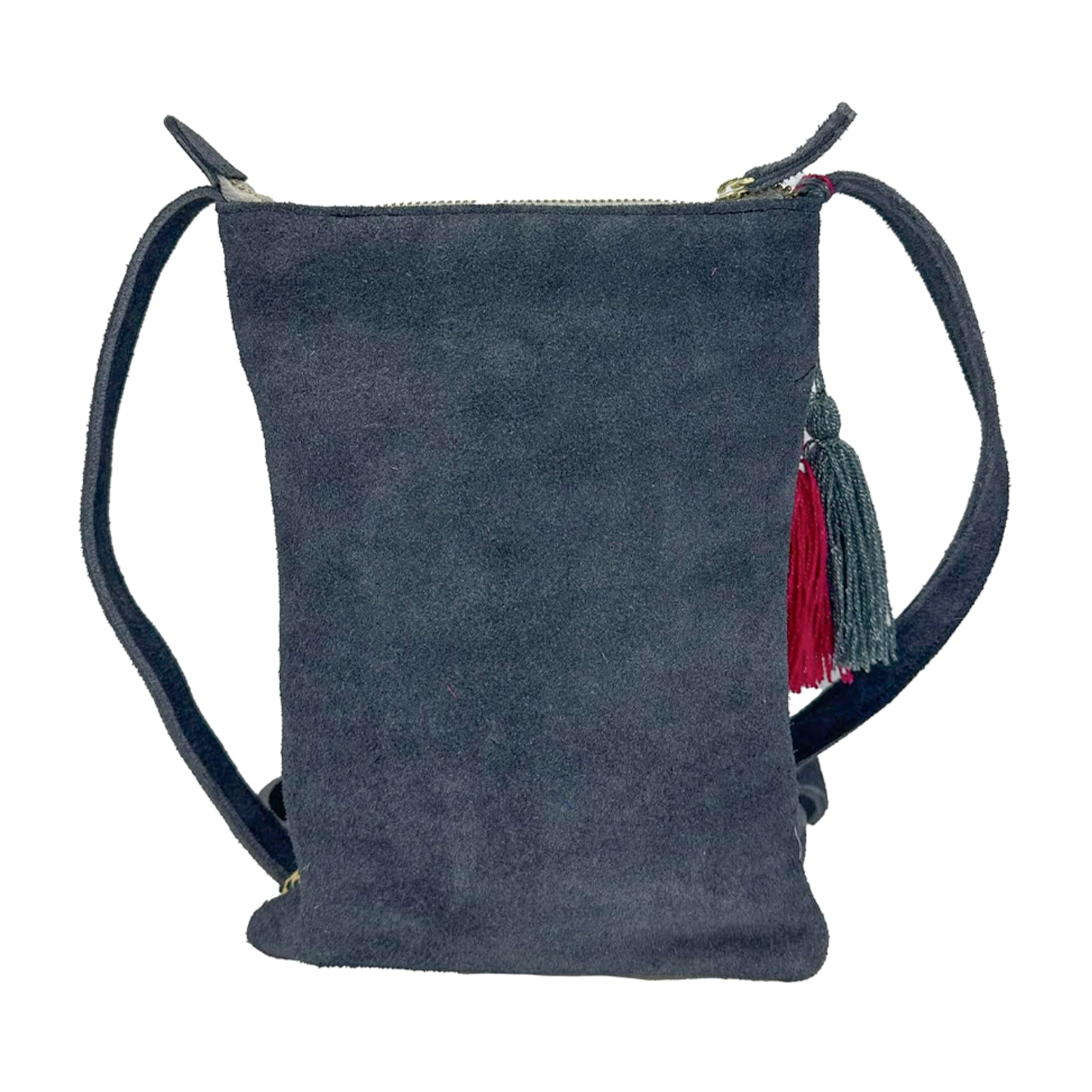Crossbody Bordado a Mano "Angélica" – Gris – Raízal