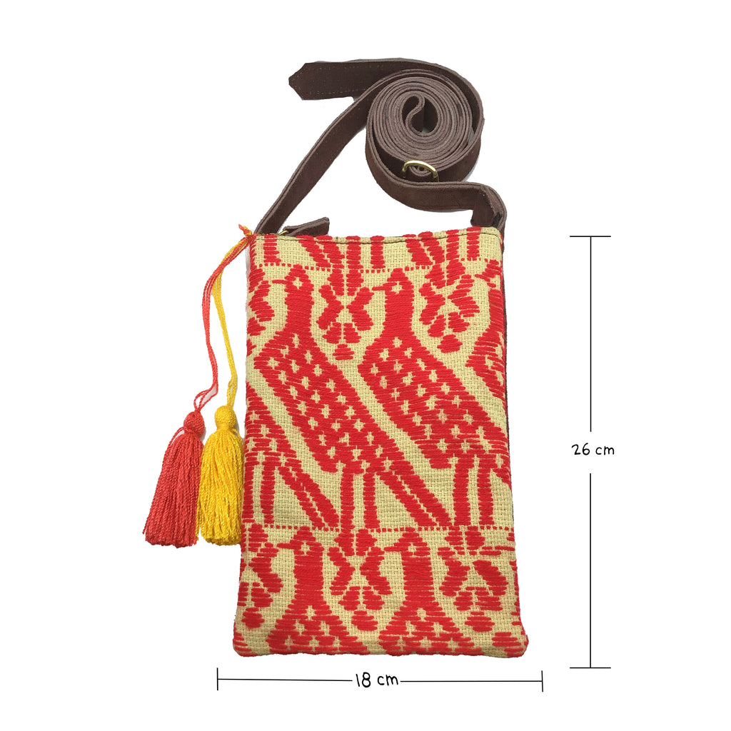 Crossbody Bordado a Mano "Angélica" – Rojo – Raízal