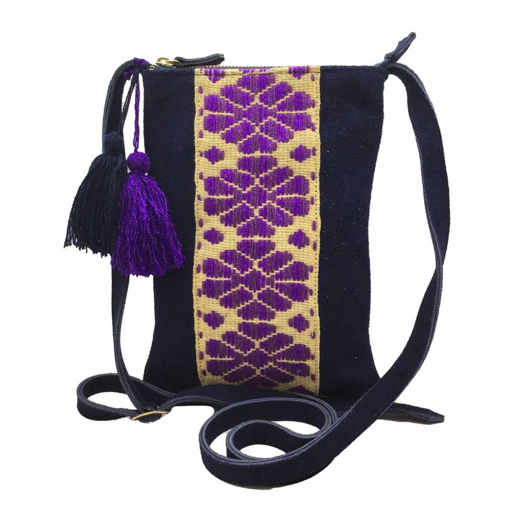 Crossbody Bordado a Mano "Angélica" – Morado – Raízal