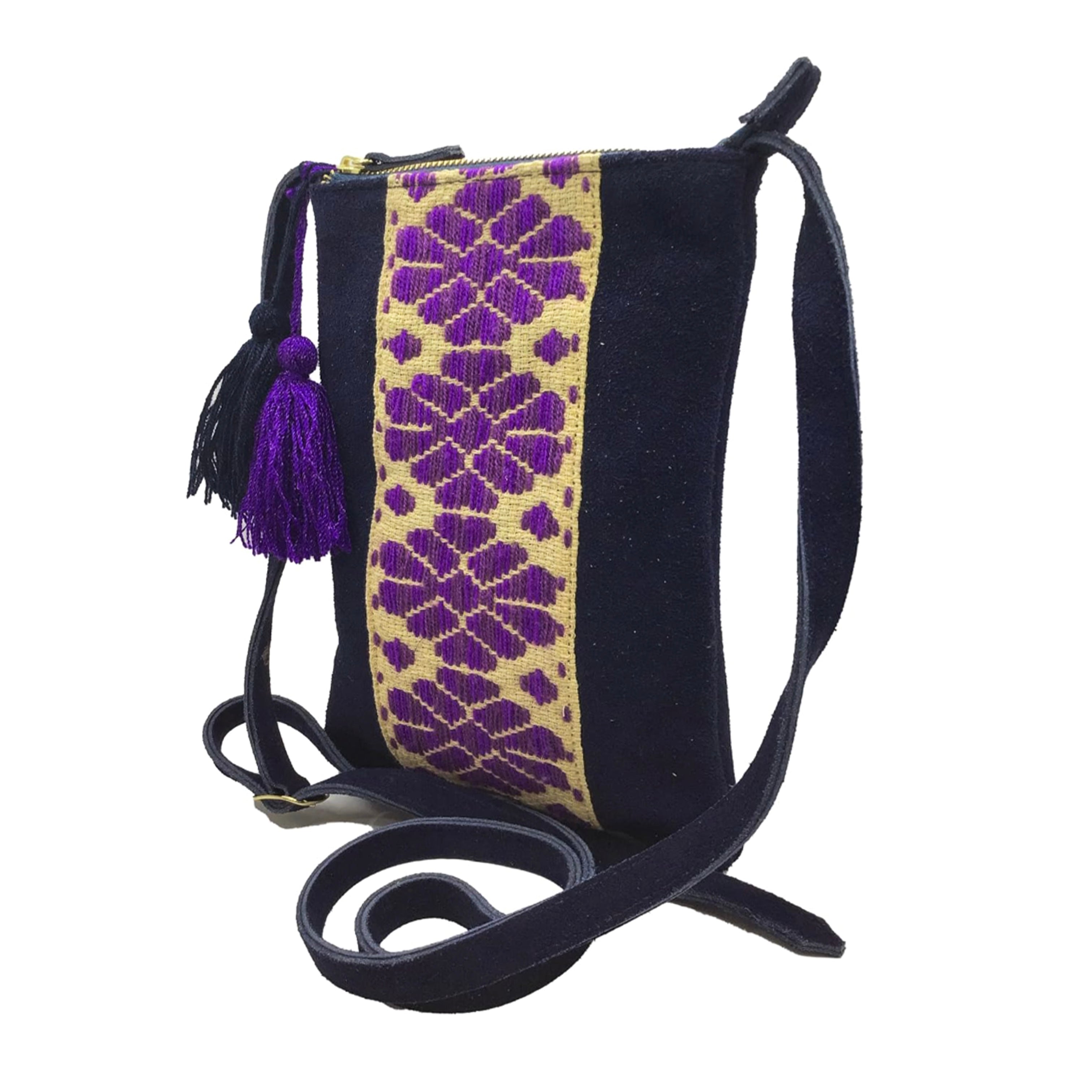 Crossbody Bordado a Mano "Angélica" – Morado – Raízal