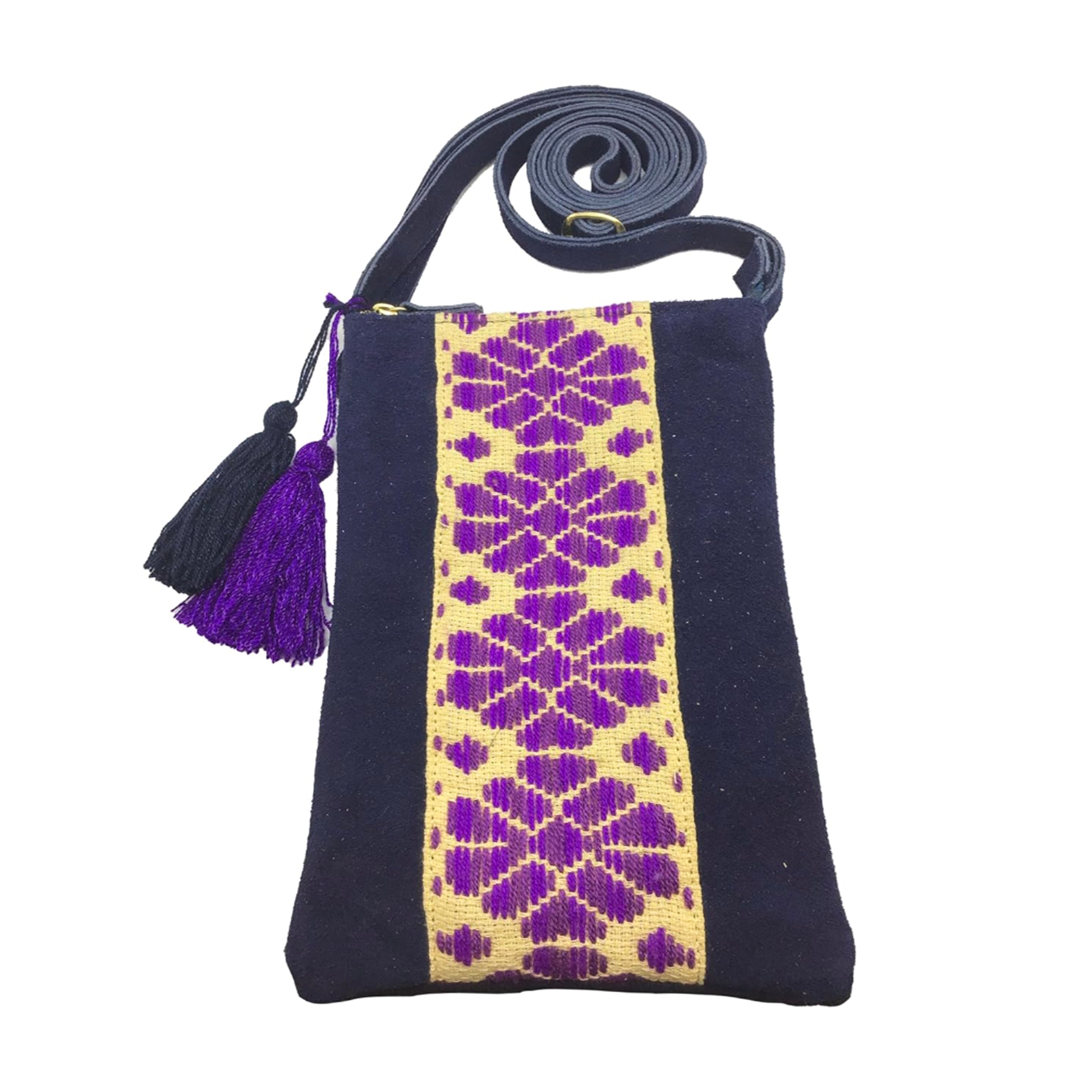 Crossbody Bordado a Mano "Angélica" – Morado – Raízal