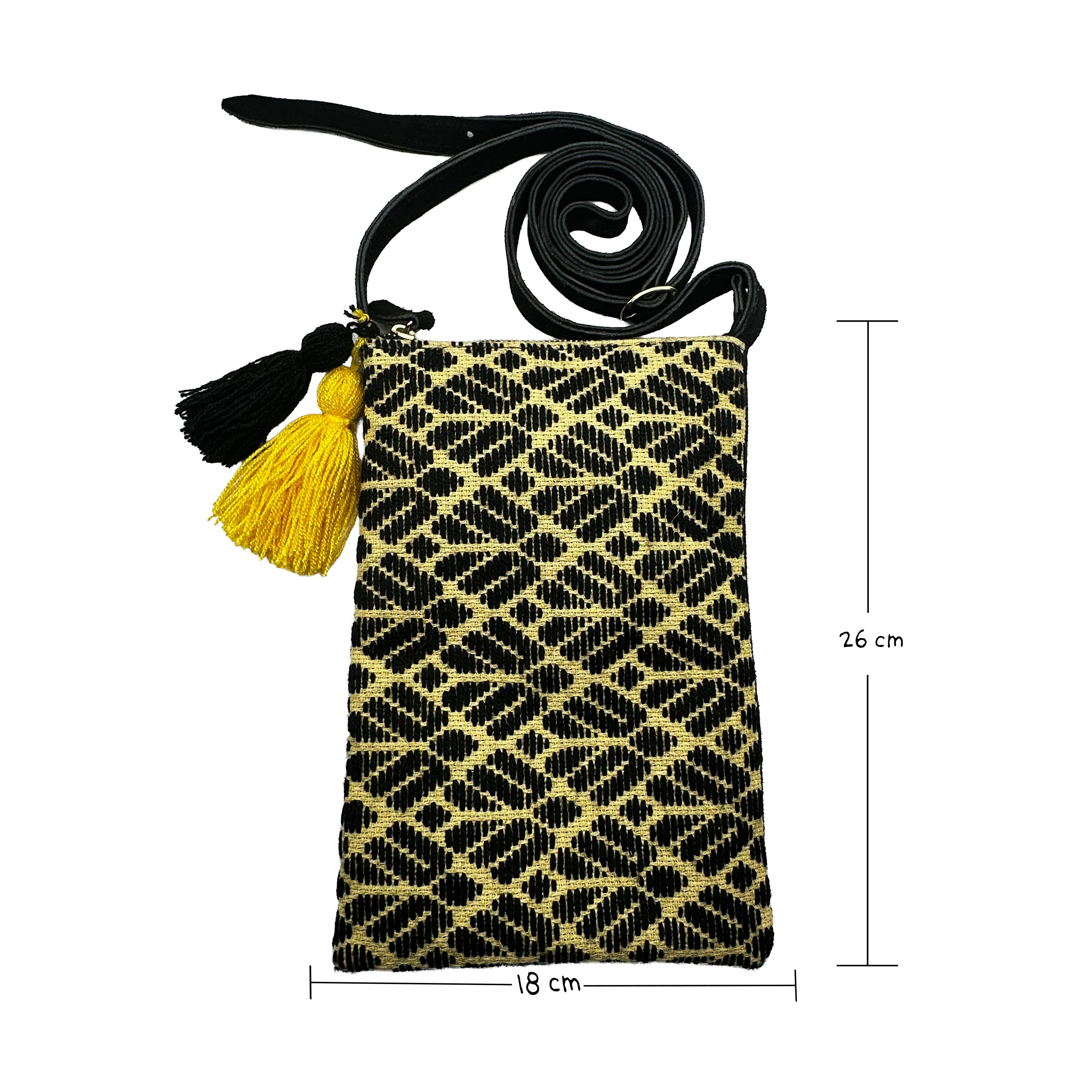 Crossbody Bordado a Mano "Angélica" – Negro – Raízal