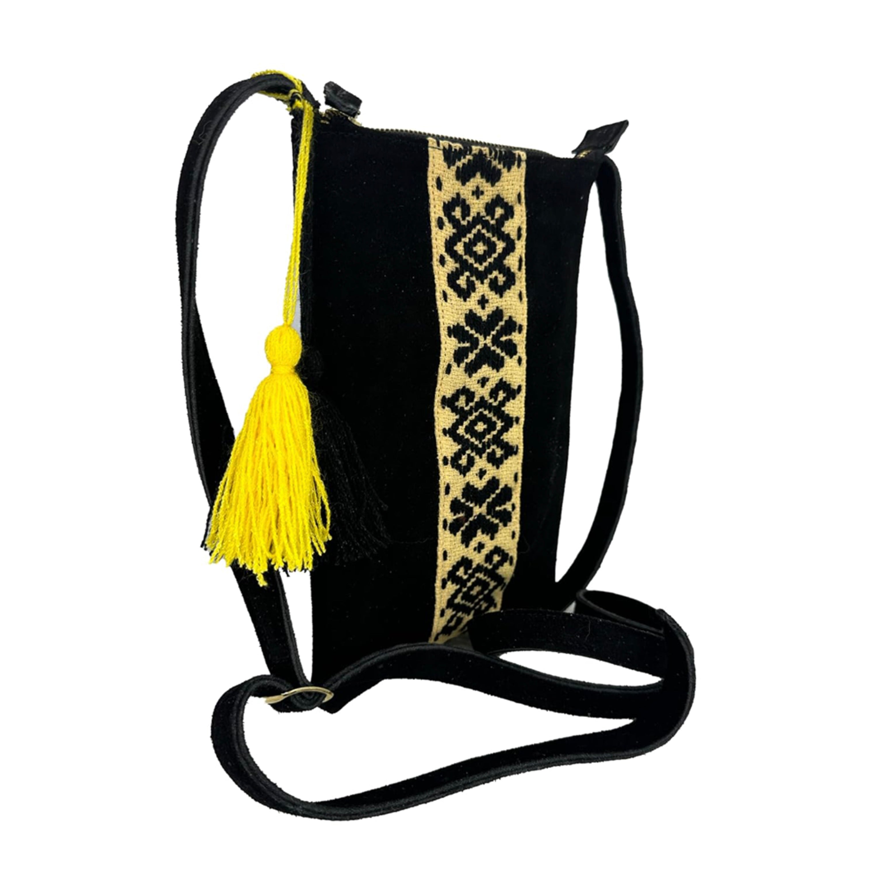 Crossbody Bordado a Mano "Angélica" – Negro – Raízal