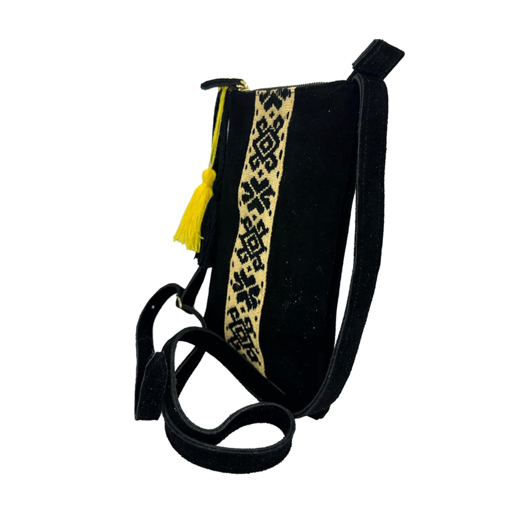 Crossbody Bordado a Mano "Angélica" – Negro – Raízal