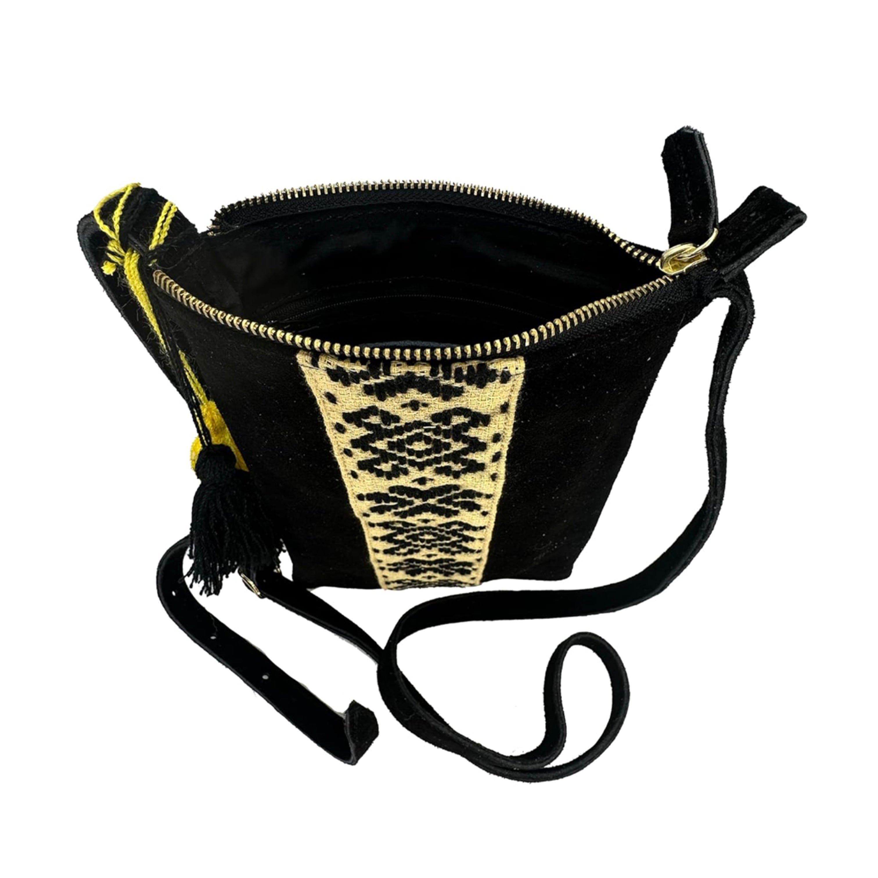 Crossbody Bordado a Mano "Angélica" – Negro – Raízal