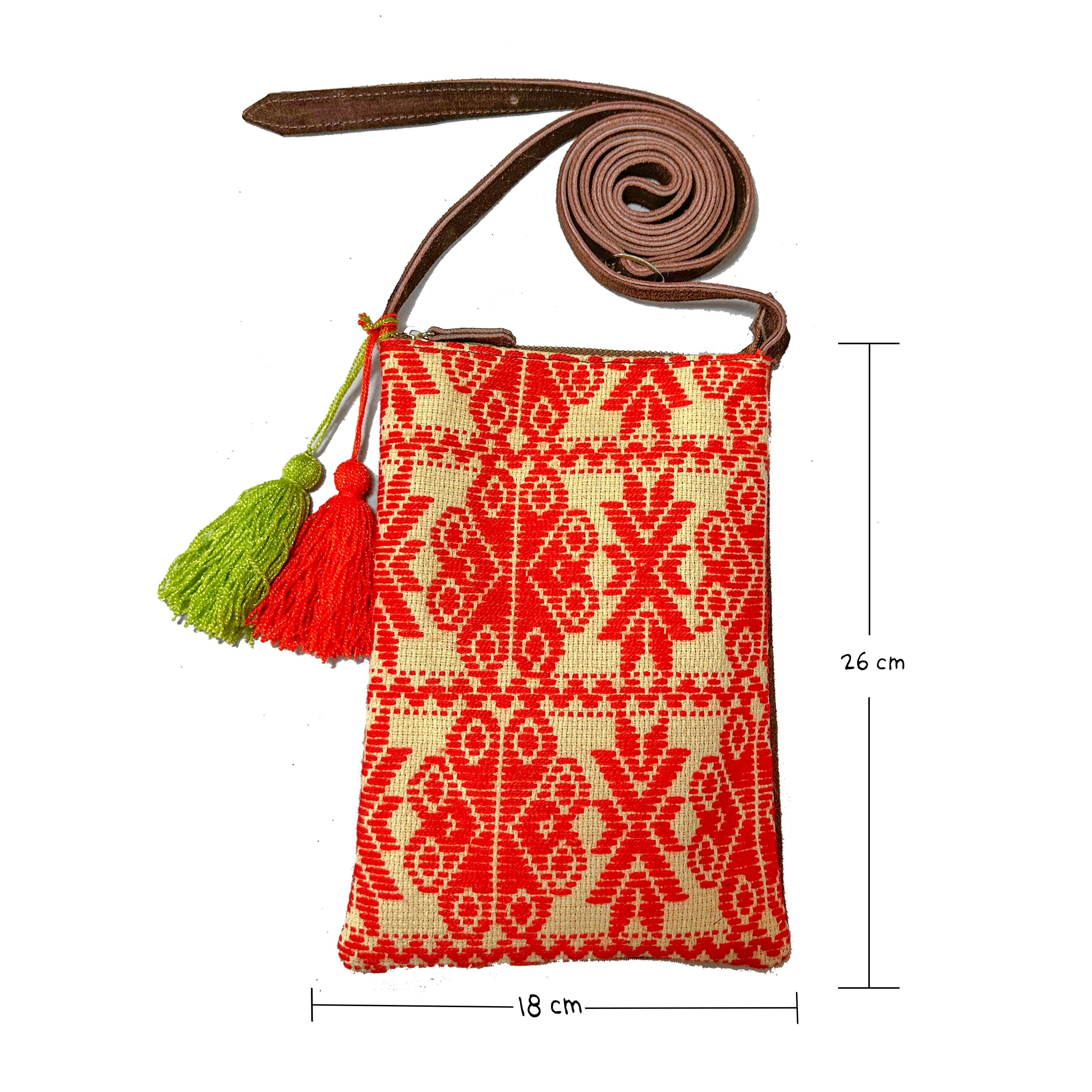 Crossbody Bordado a Mano "Angélica" – Naranja – Raízal