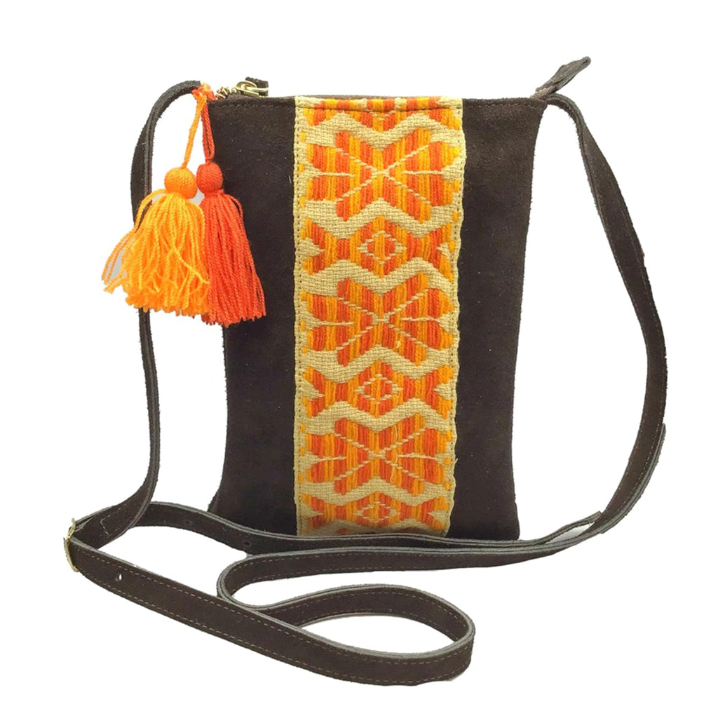 Crossbody Bordado a Mano "Angélica" – Naranja – Raízal