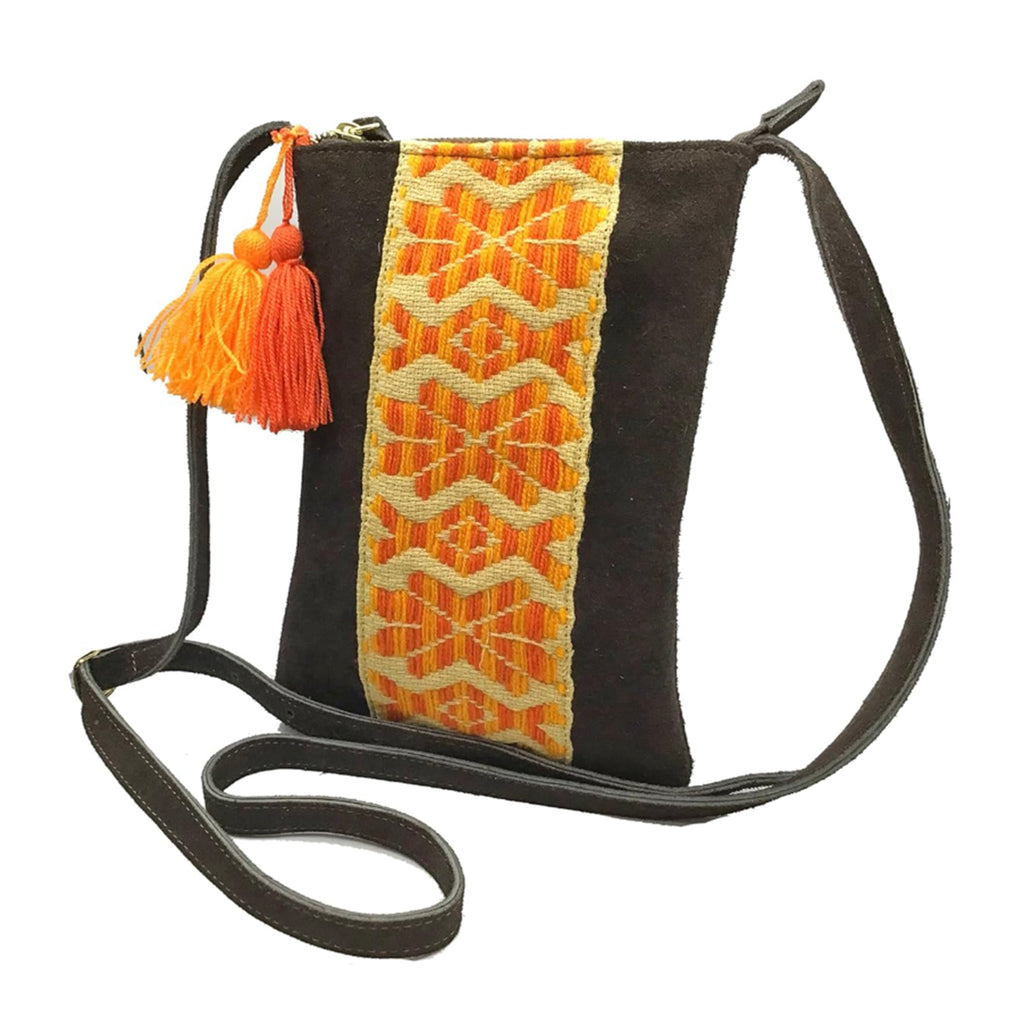Crossbody Bordado a Mano "Angélica" – Naranja – Raízal