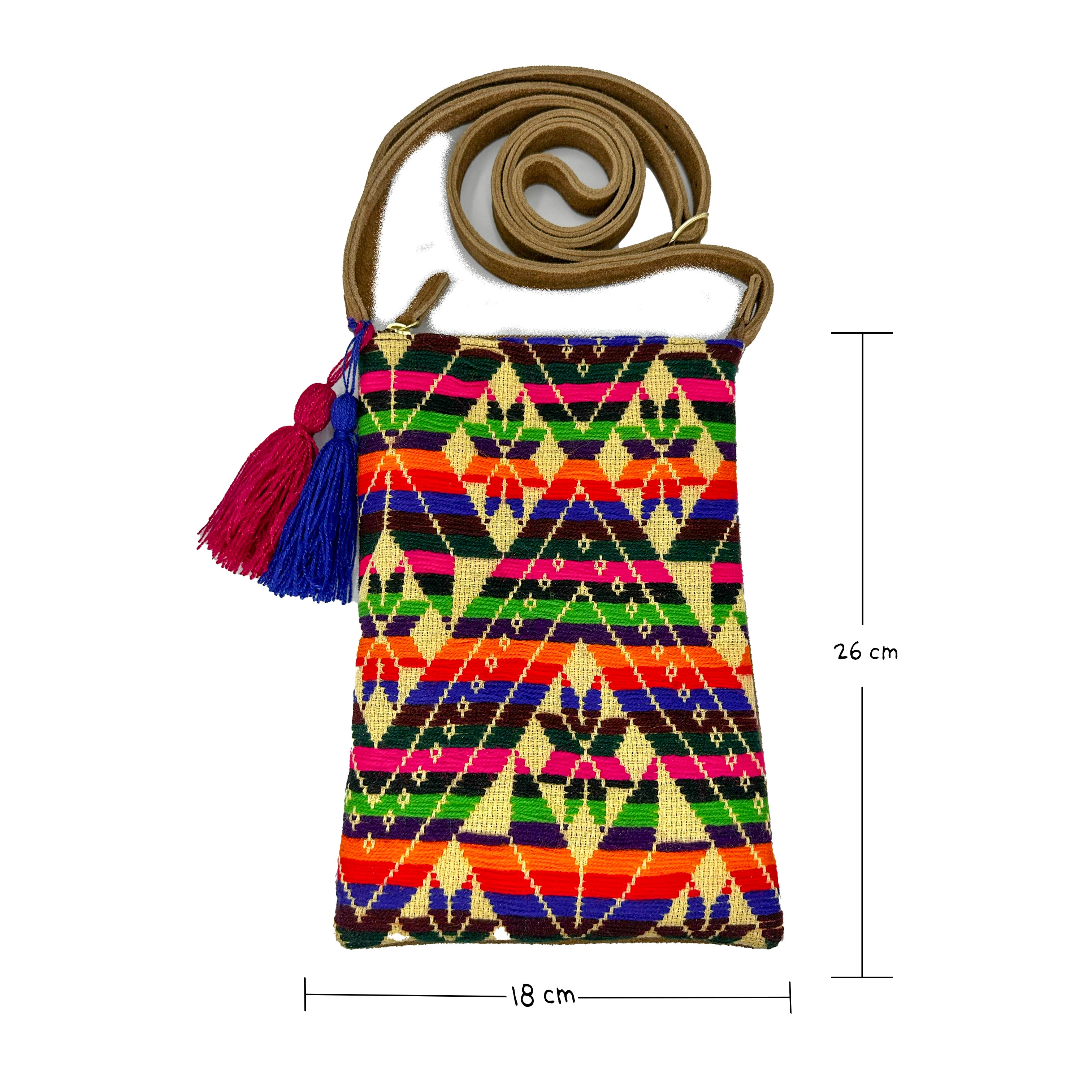 Crossbody Bordado a Mano "Angélica" – Multicolor – Raízal