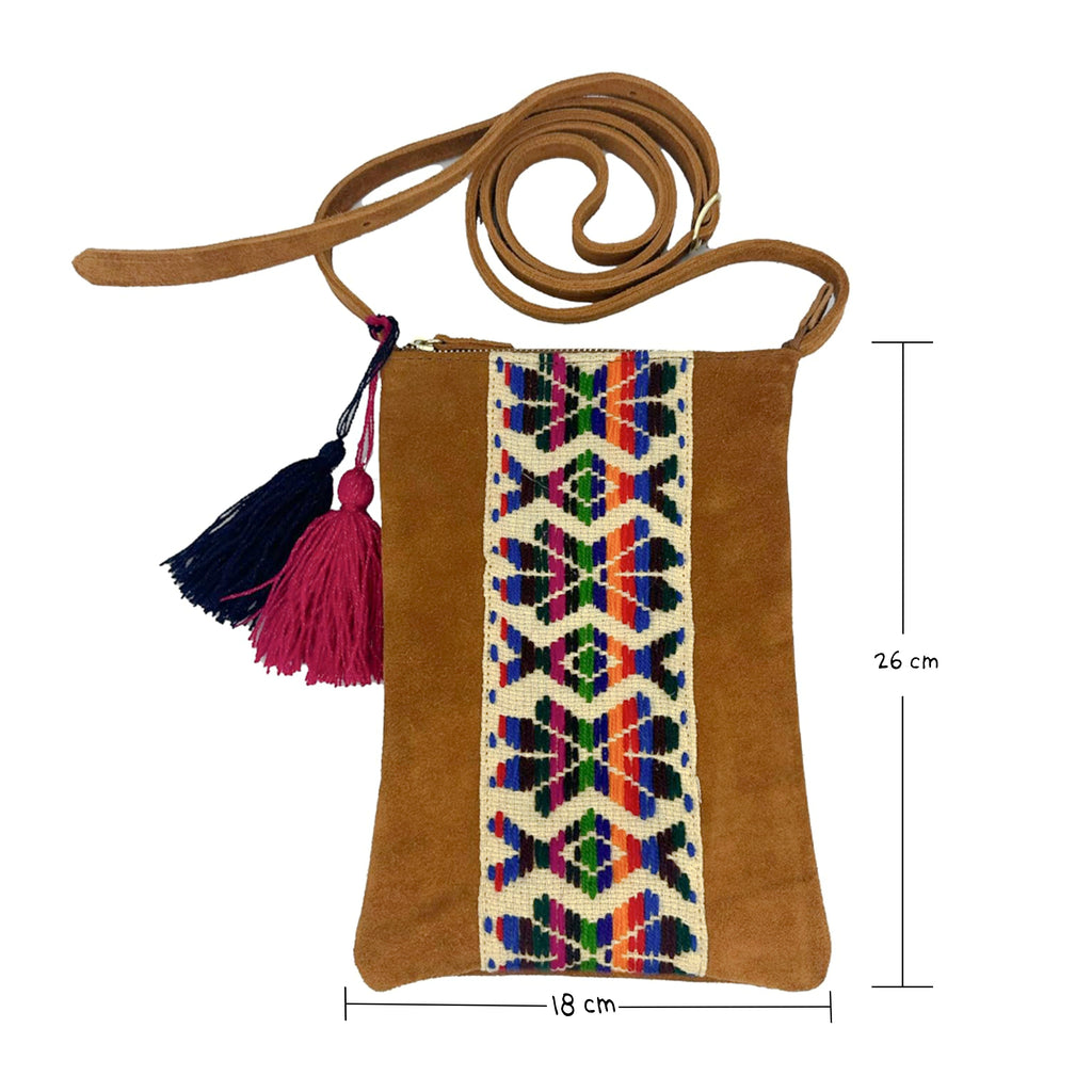 Crossbody Bordado a Mano "Angélica" – Multicolor – Raízal