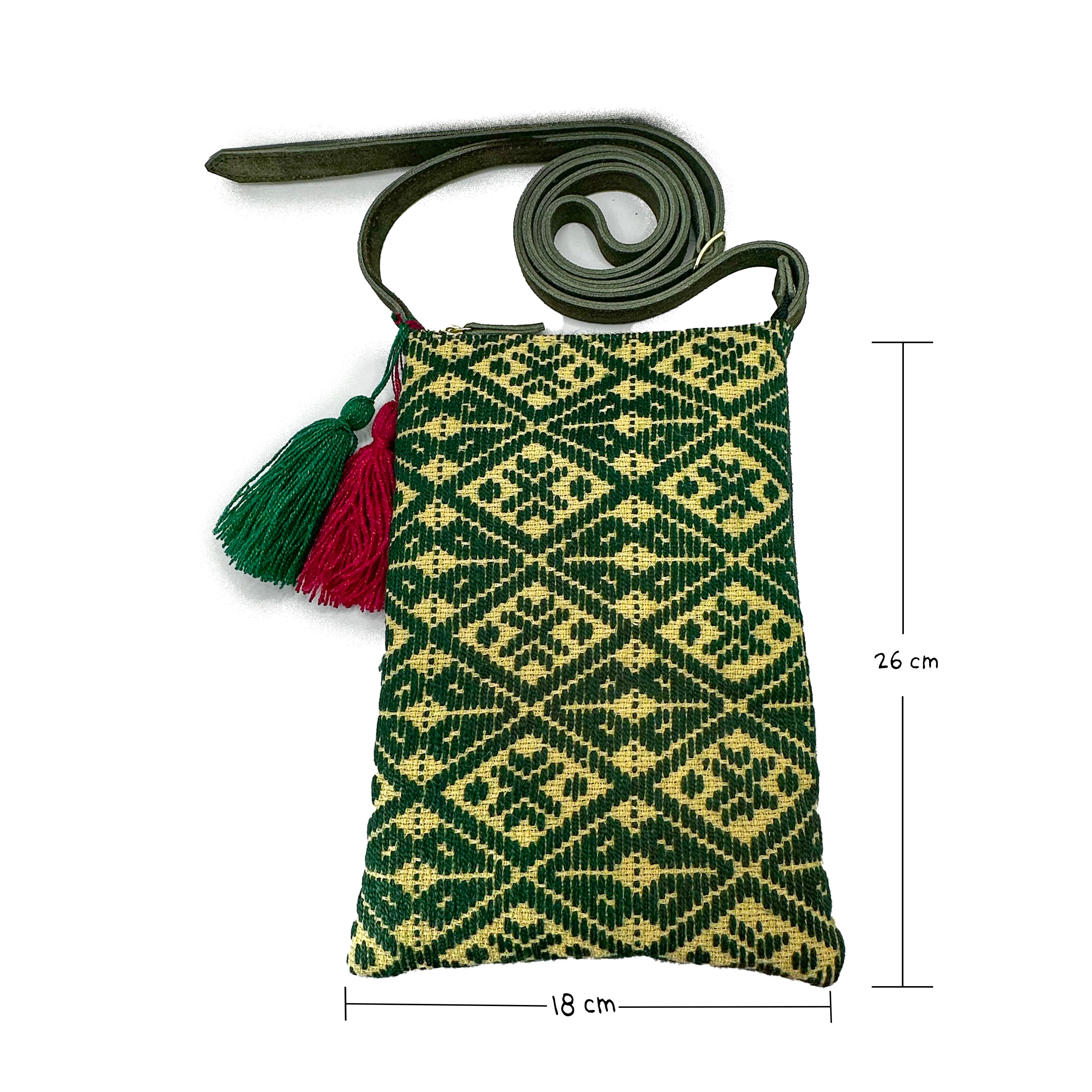 Crossbody Bordado a Mano "Angélica" – Verde – Raízal