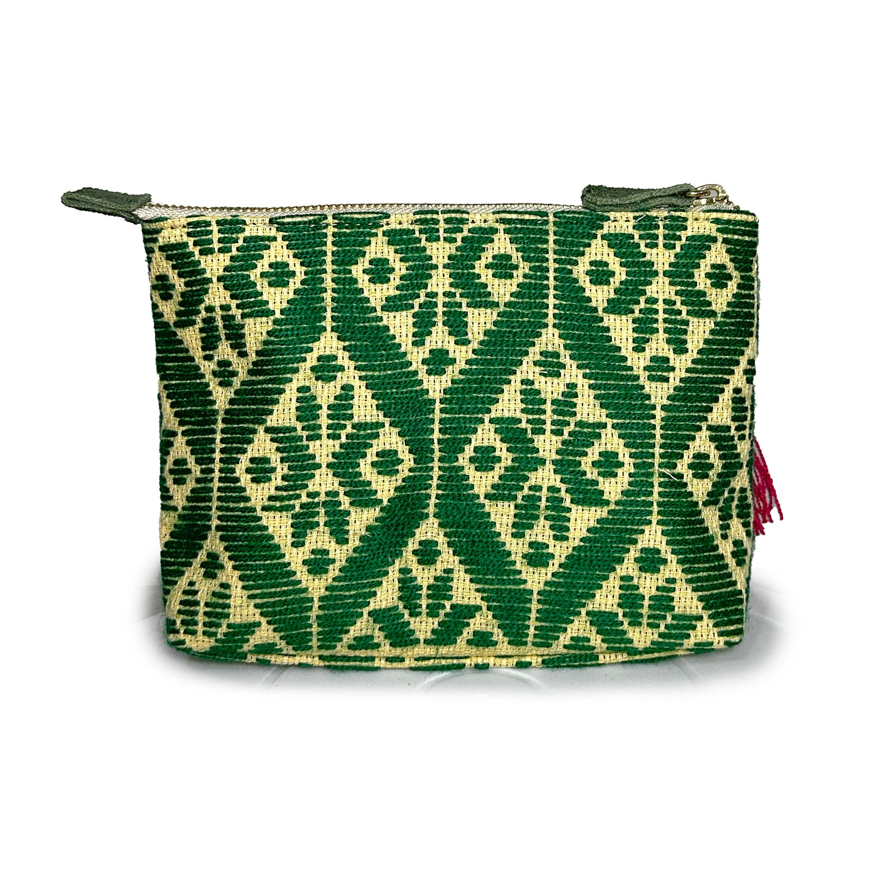 Cosmetiquera Bordado a mano "Cecilia" – Verde – Raízal