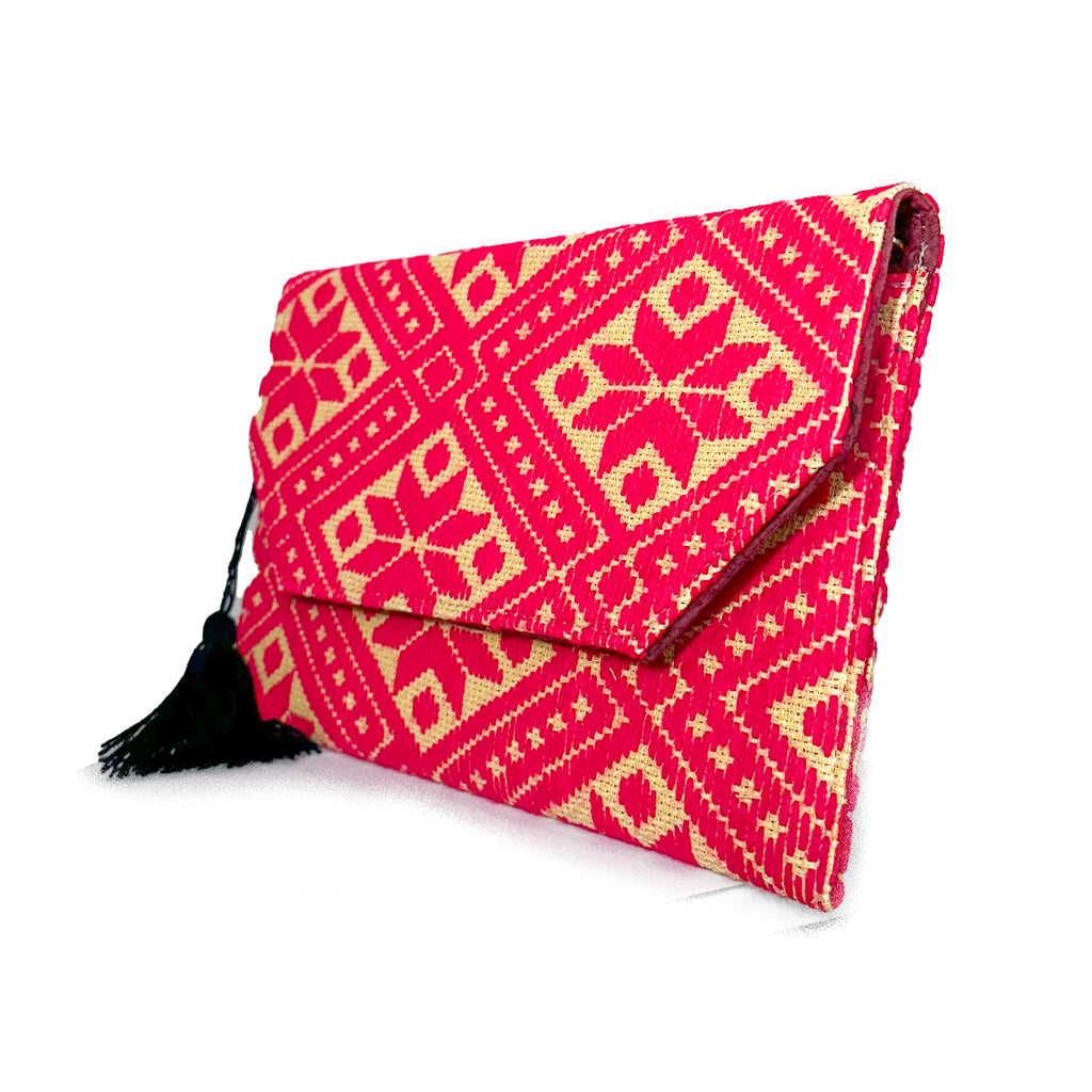 Bolsa Bordado a mano "Juana" – Rosa – Raízal