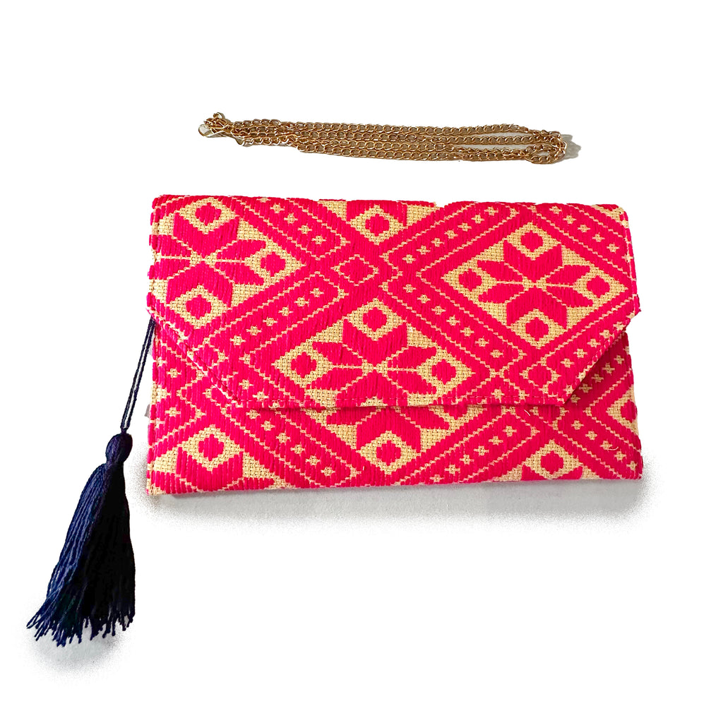 Bolsa Bordado a mano "Juana" – Rosa – Raízal
