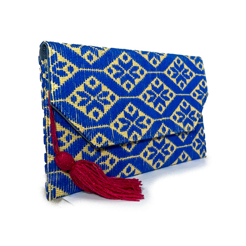 Bolsa Bordado a mano "Juana" – Azul – Raízal