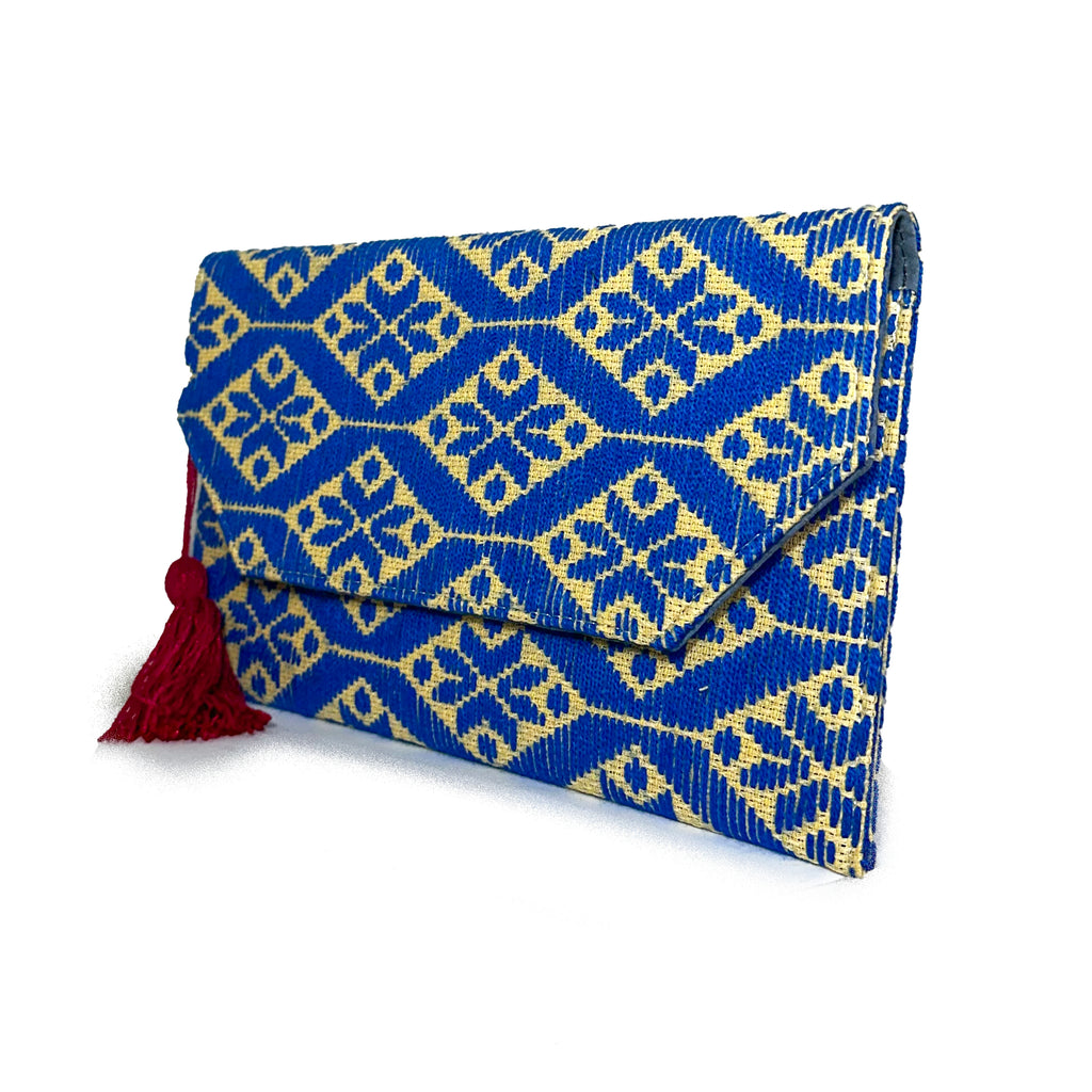 Bolsa Bordado a mano "Juana" – Azul – Raízal