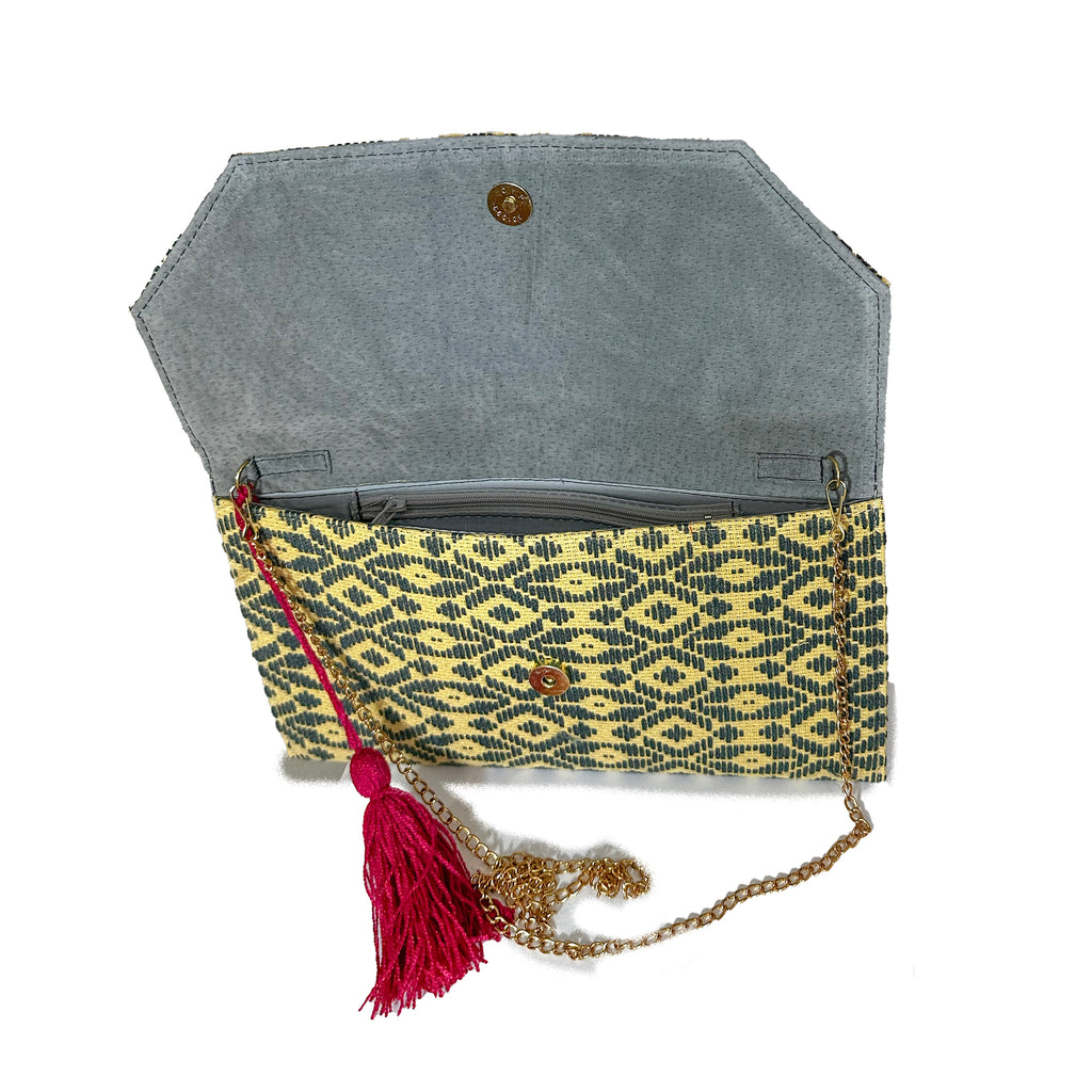 Bolsa Bordado a mano "Juana" – Gris – Raízal
